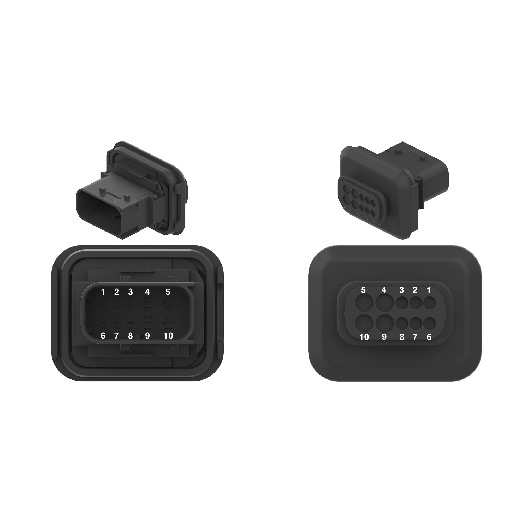 CONN TYCO HDSCS 10W MS BLK PLSTC