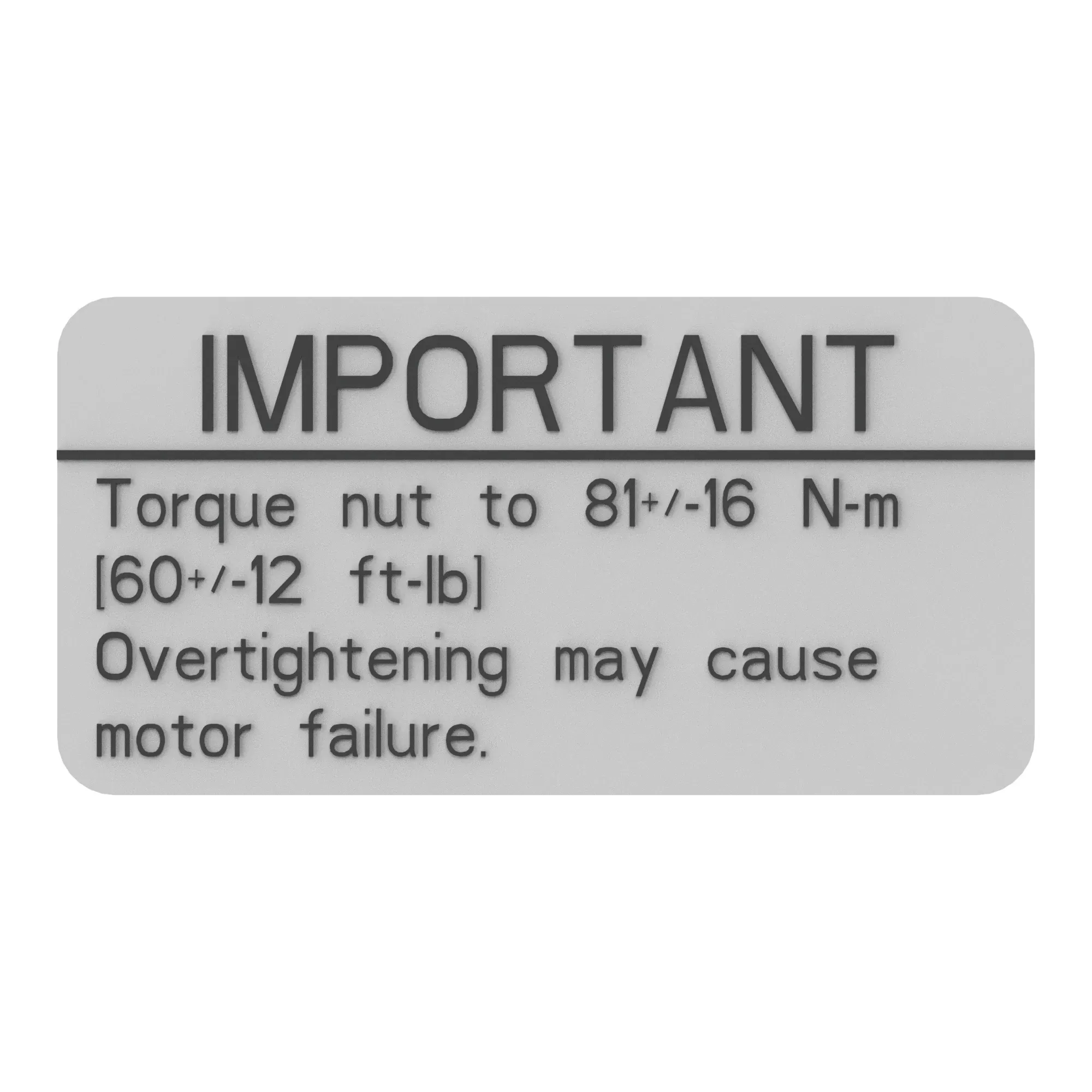 John Deere Fan Hub Warning Decal - T175135