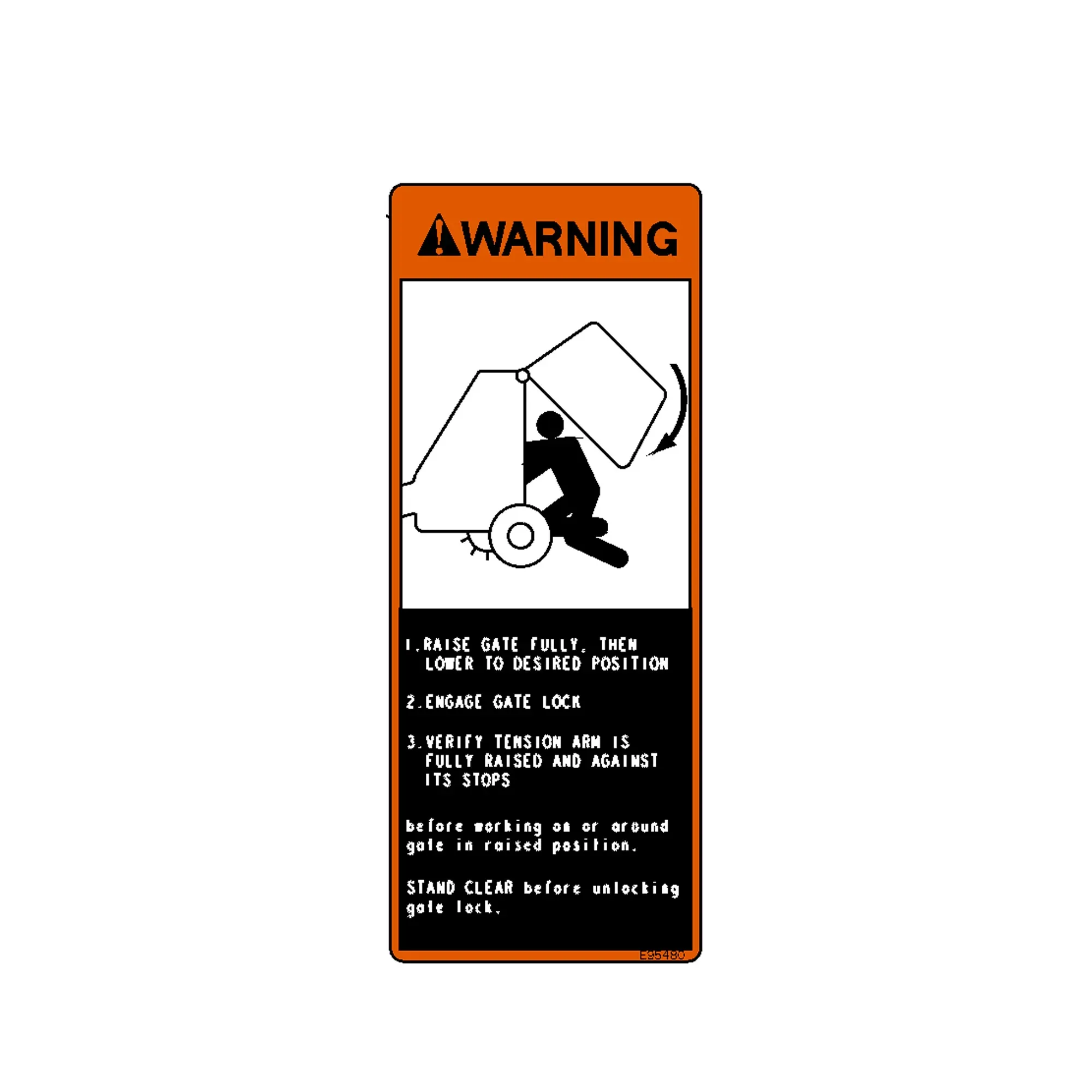 John Deere Gate Lock Warning Label - E95480