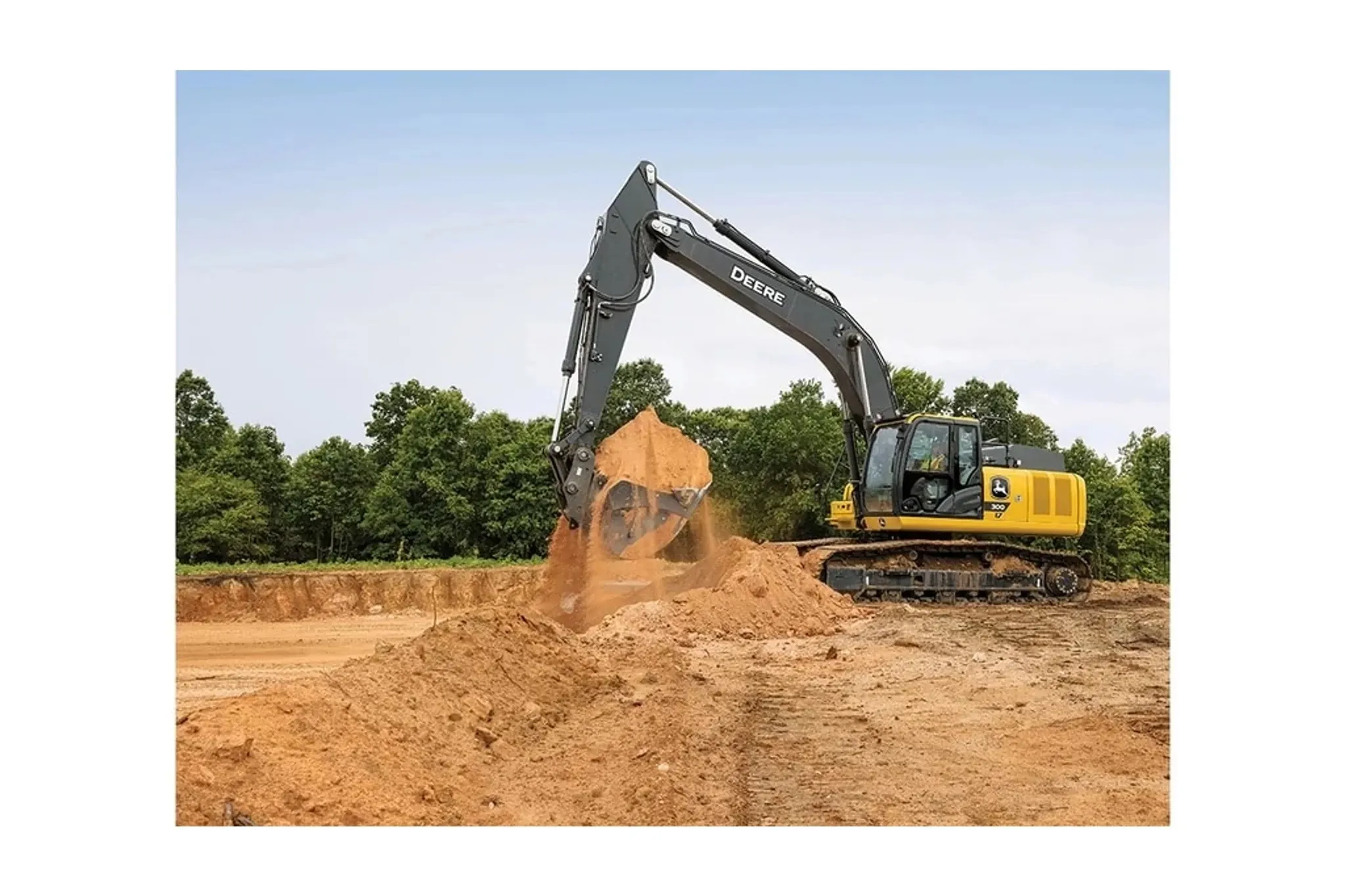 300 P-Tier Large Dozer moving dirt on a jobsite