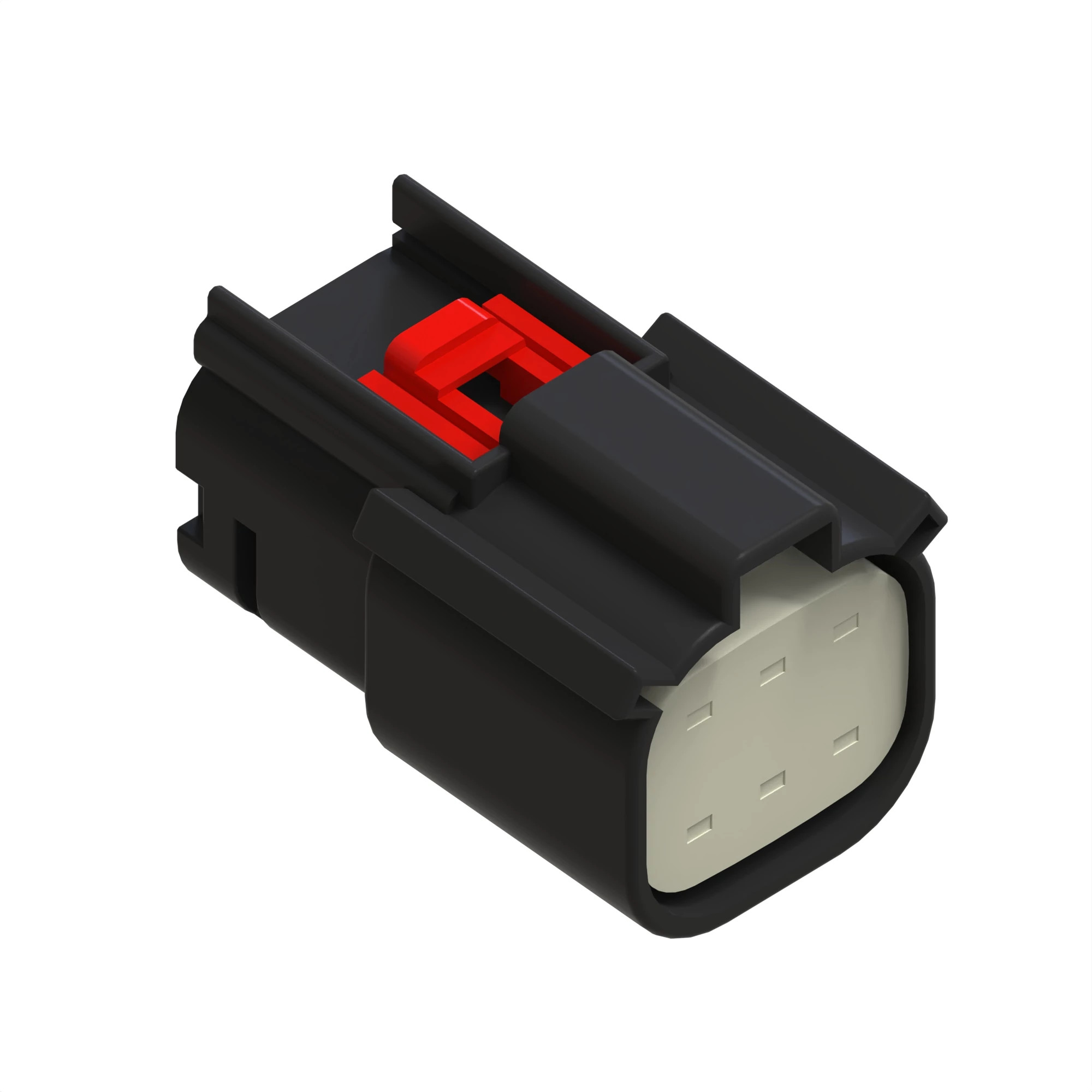 John Deere Black External Electrical Connector Housing, 6 Cavities - 57M11686