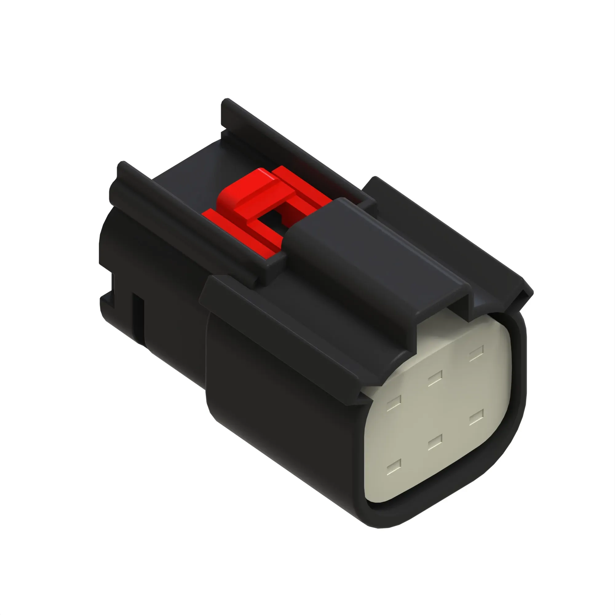 John Deere Black External Electrical Connector Housing, 6 Cavities - 57M11686