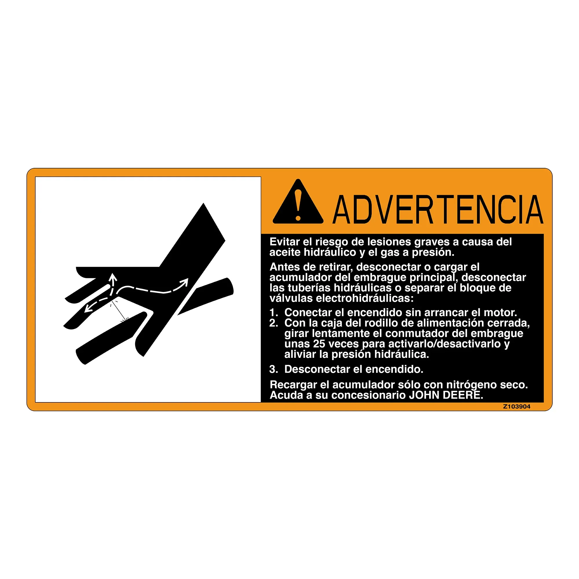 John Deere Safety Sign, Label - Z103904