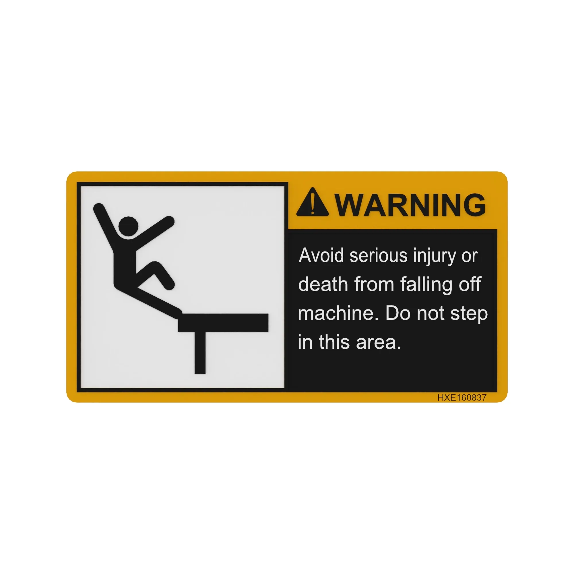 John Deere Warning Safety Sign - HXE160837