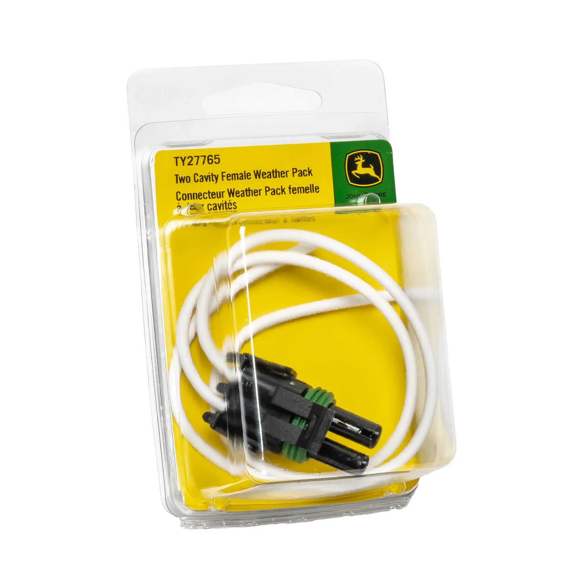 John Deere 2-Cavity Female Weather Pack with 14GA Pigtail - TY27765