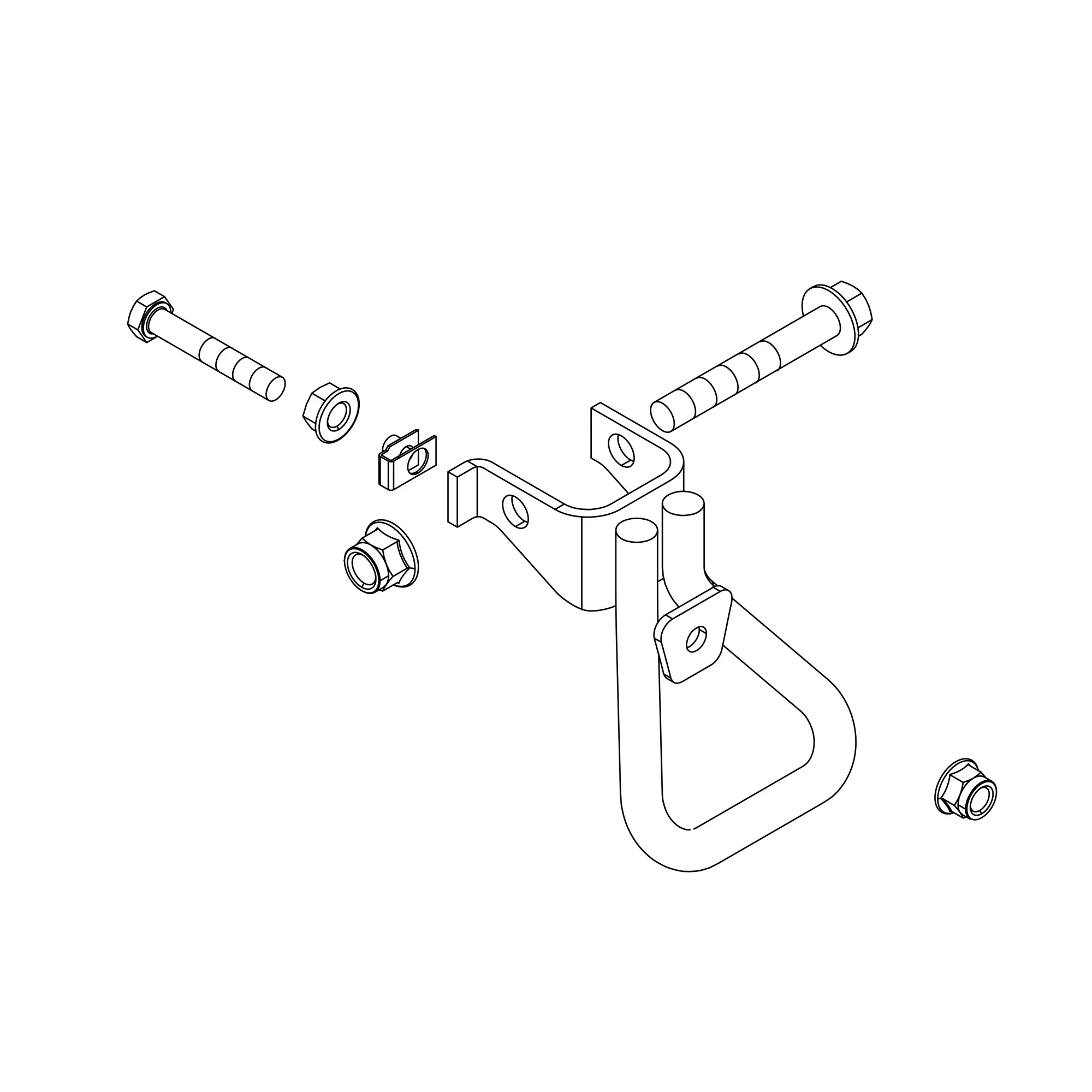 John Deere Triplex Front Grass Catcher Adjustable Mounting Kit - BTC10914