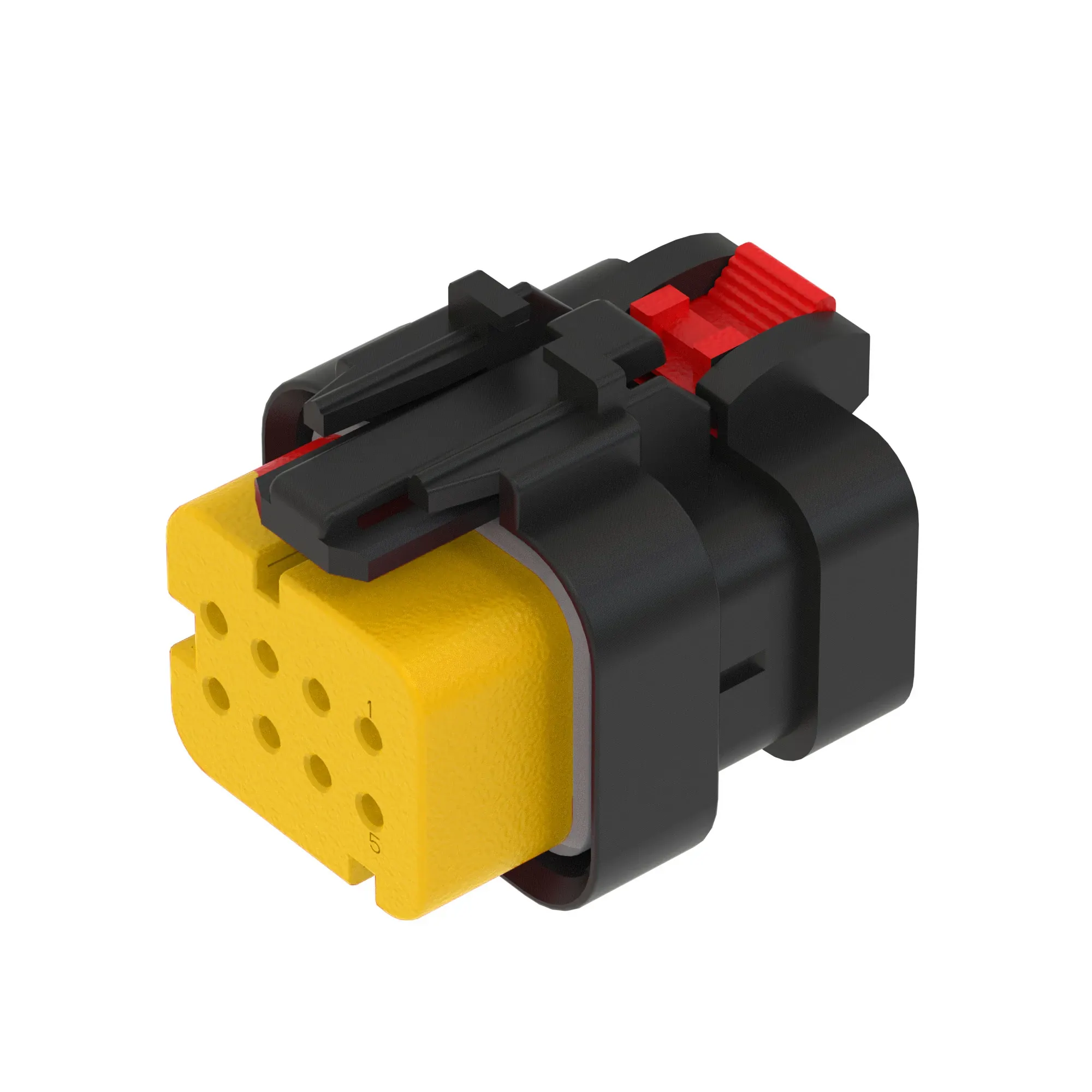 John Deere Yellow Electrical Connector Housing, Cavities 8 - 57M9794