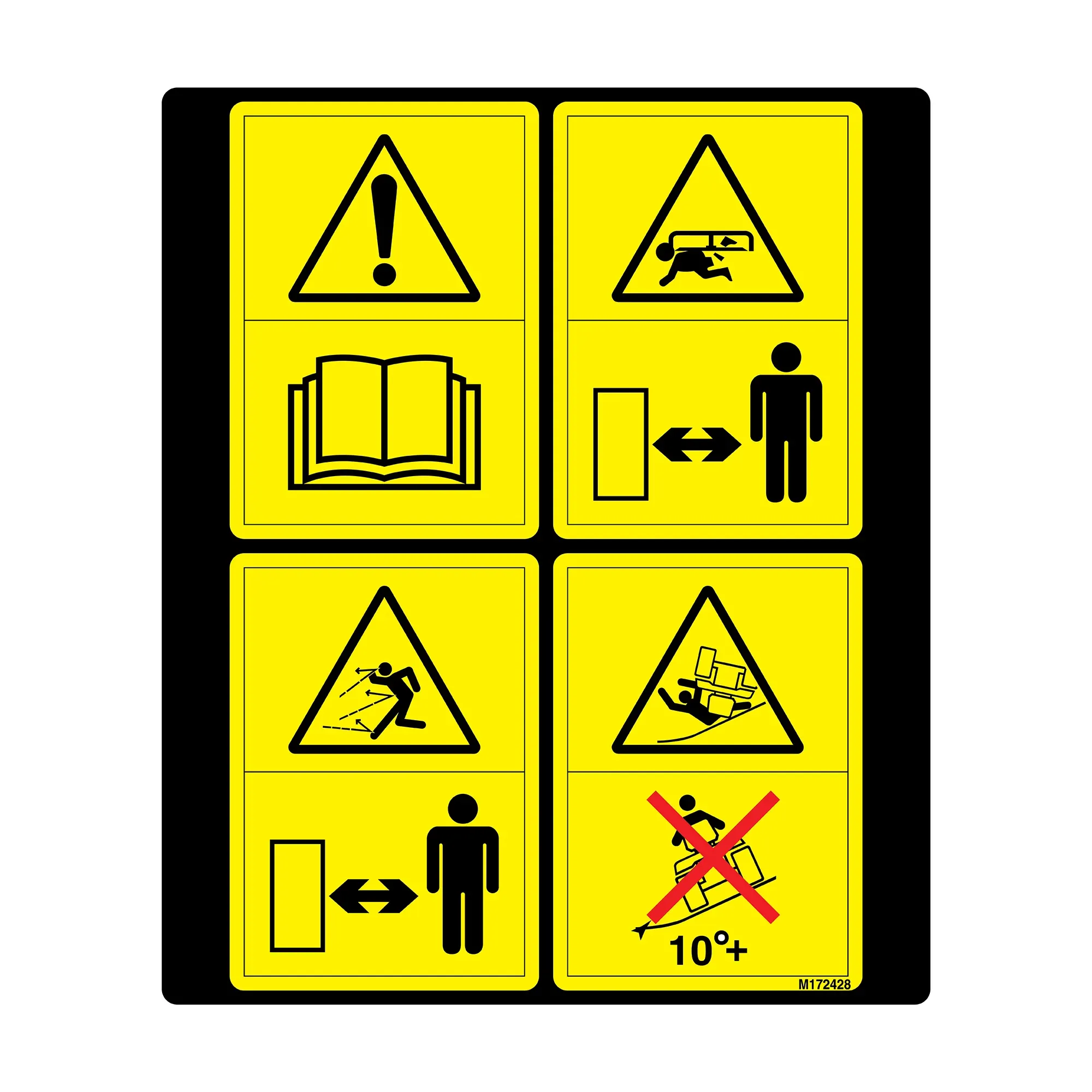 John Deere Danger Not Text Warning Decal - M172428