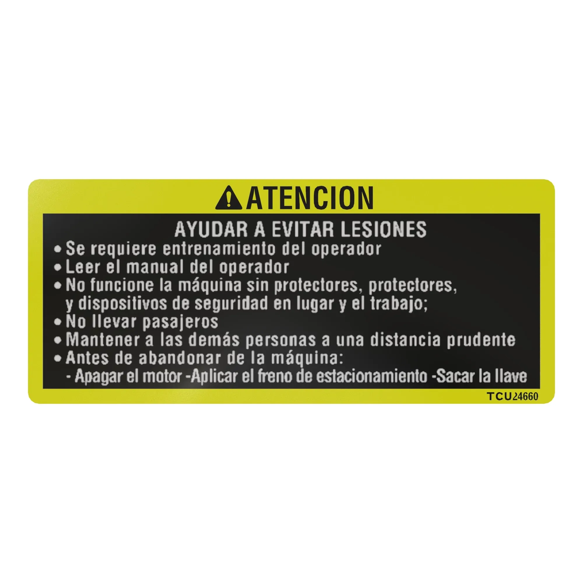 LABEL, GENERAL CAUTION (SPAN)
