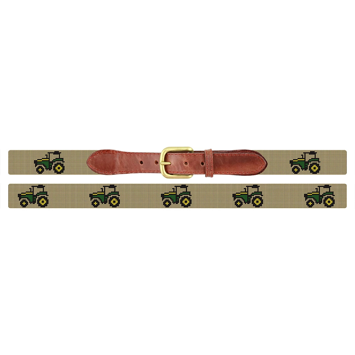 "Smathers & Branson Stitched Green Tractor Belt"