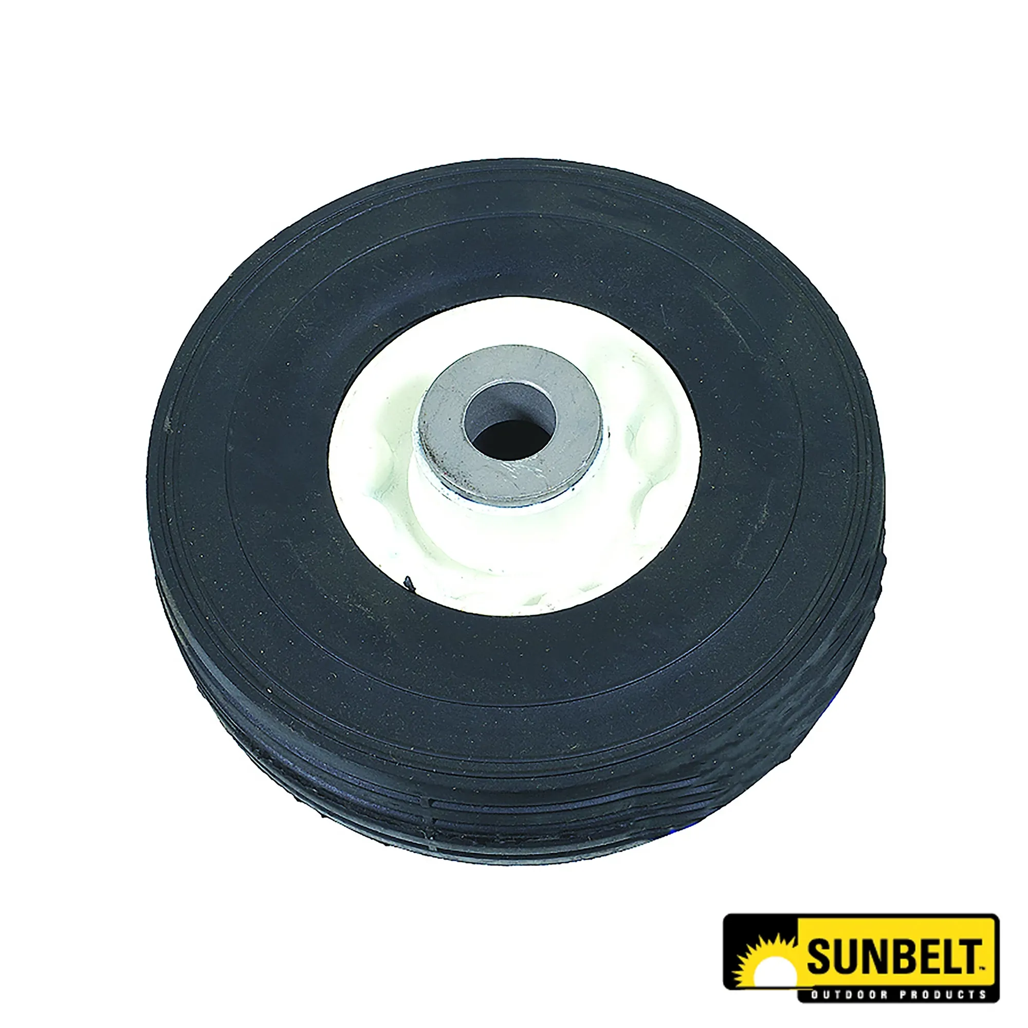 Sunbelt Solid Steel White Ribbed Wheel, 6 X 2 - A-B1SB5915