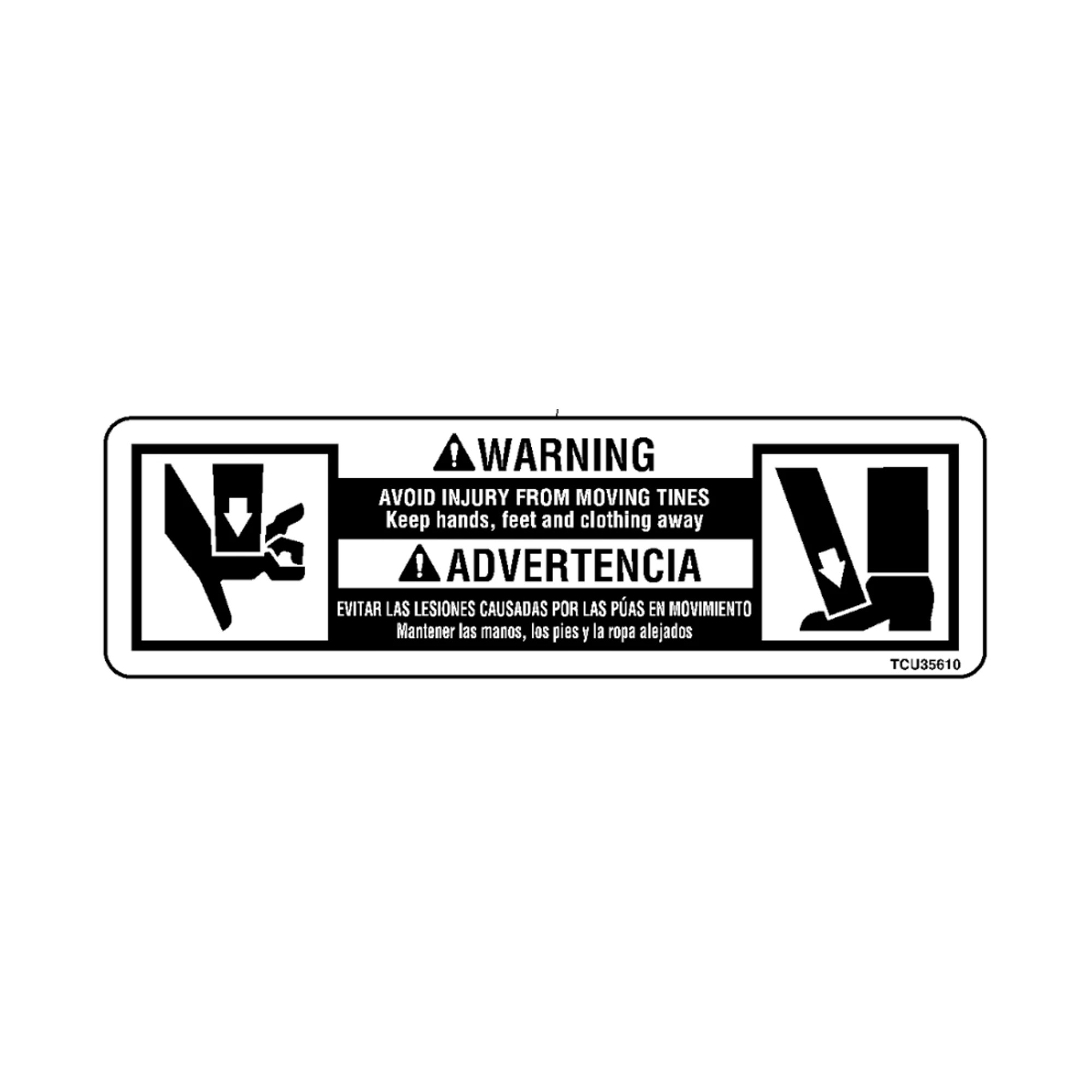 John Deere Label, Warning, English/ Spanish - TCU35610