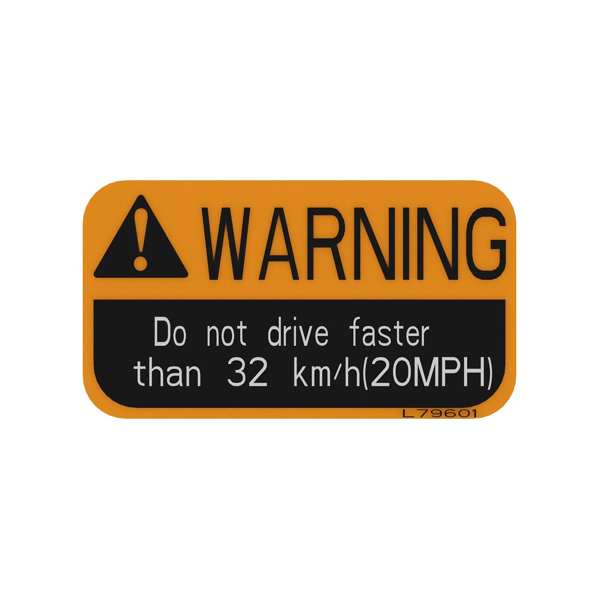 Label, Warning 20 Mph