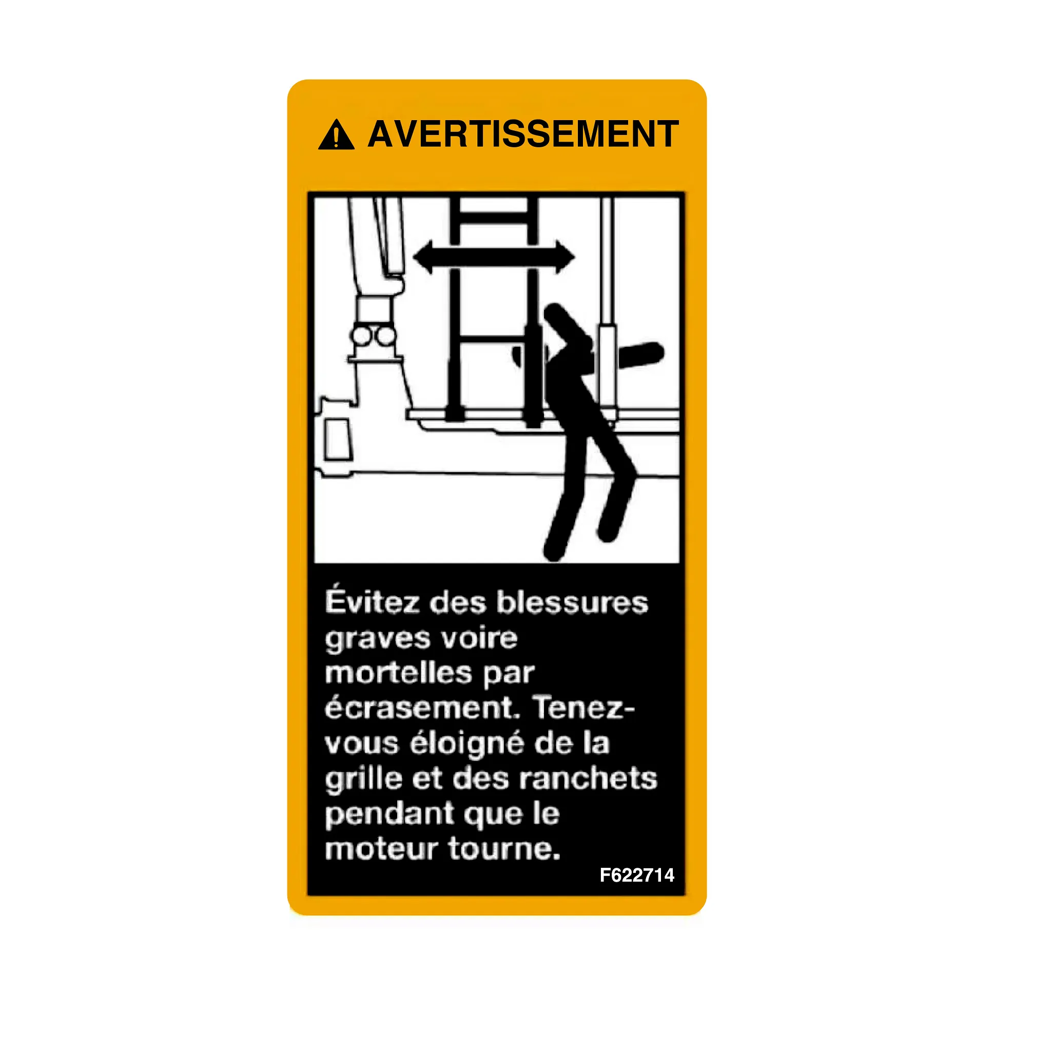 John Deere Engine Hazard Safety Label - F622714
