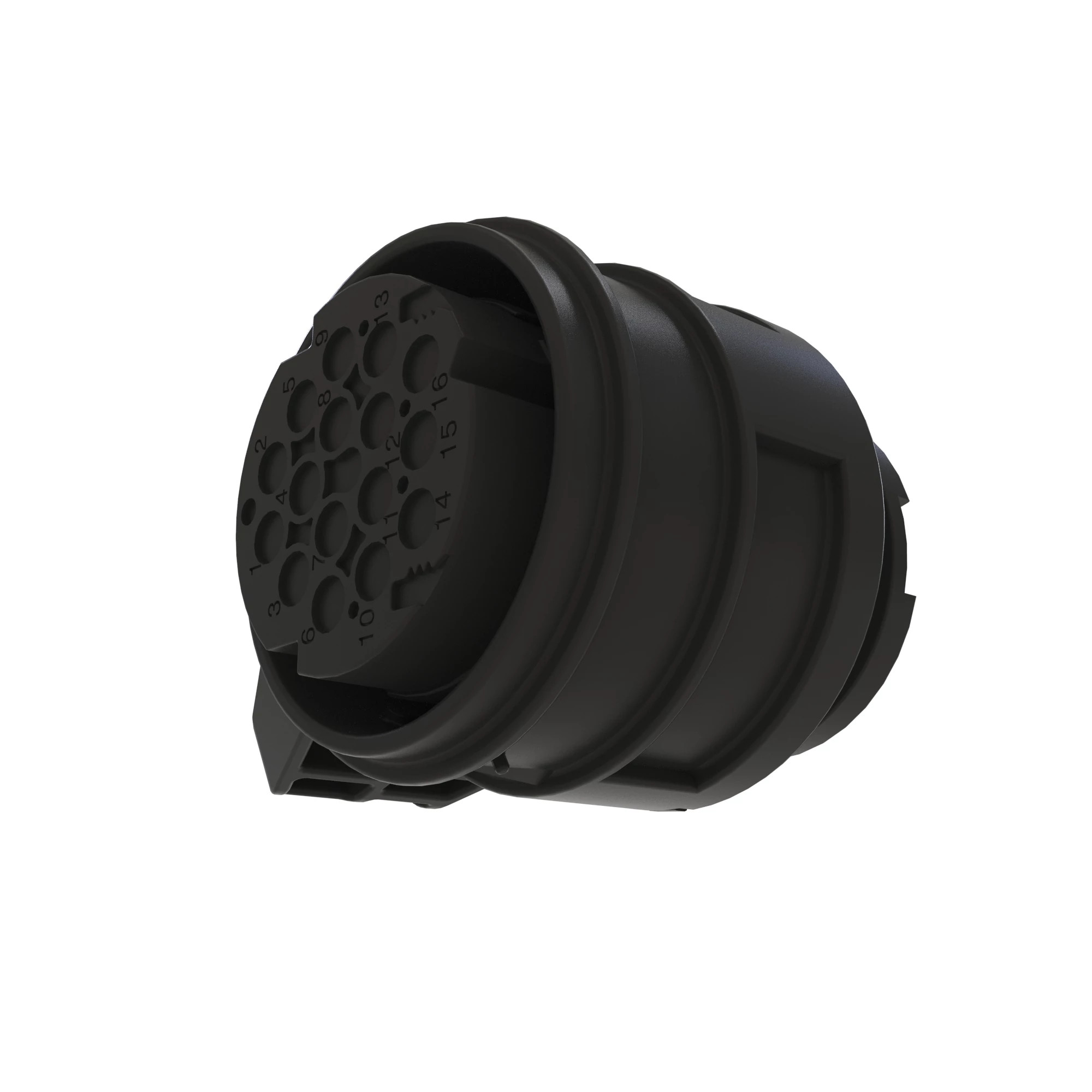 John Deere Black External Electrical Connector Housing, 16 Cavities - 57M7928