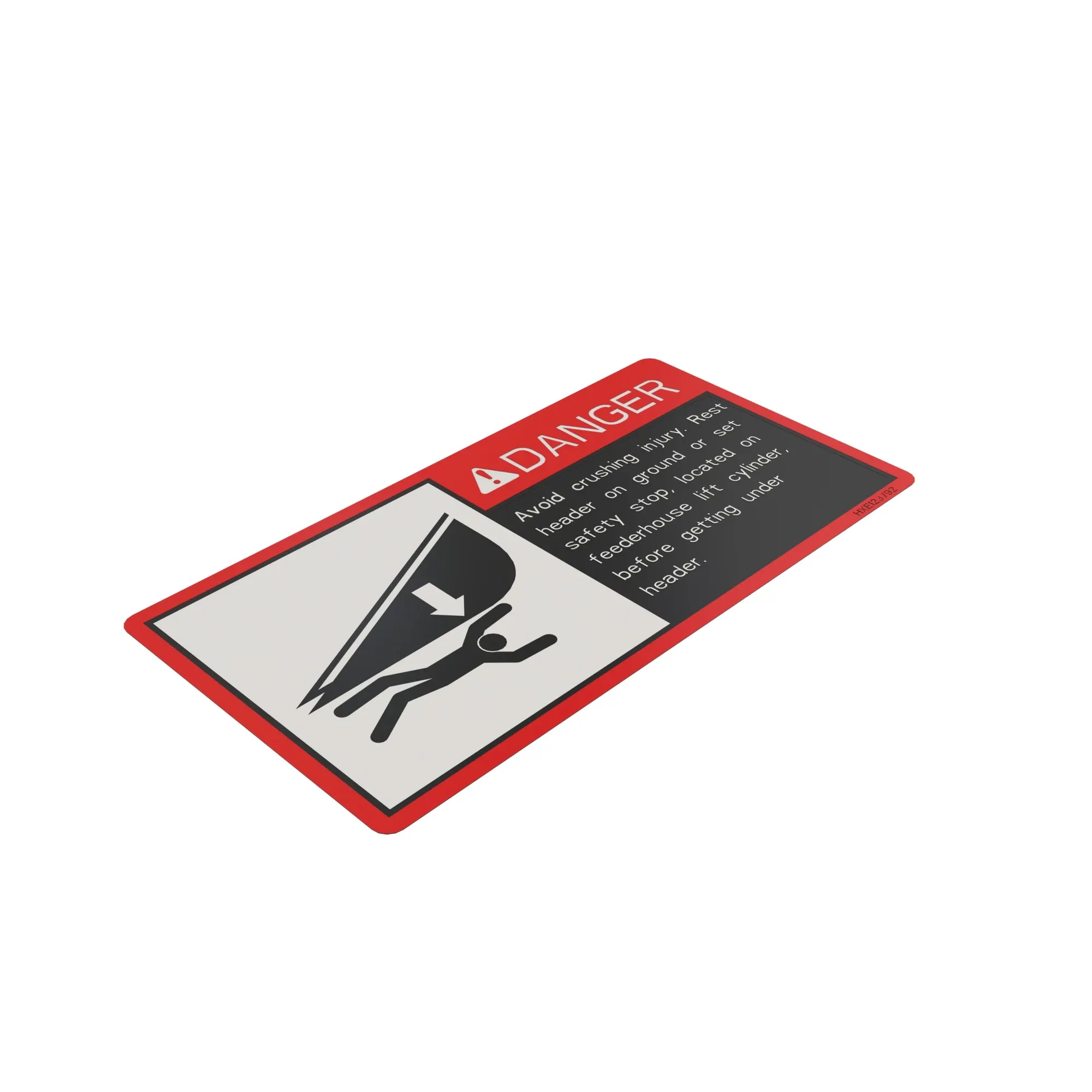 John Deere Danger Sign Label - HXE123792