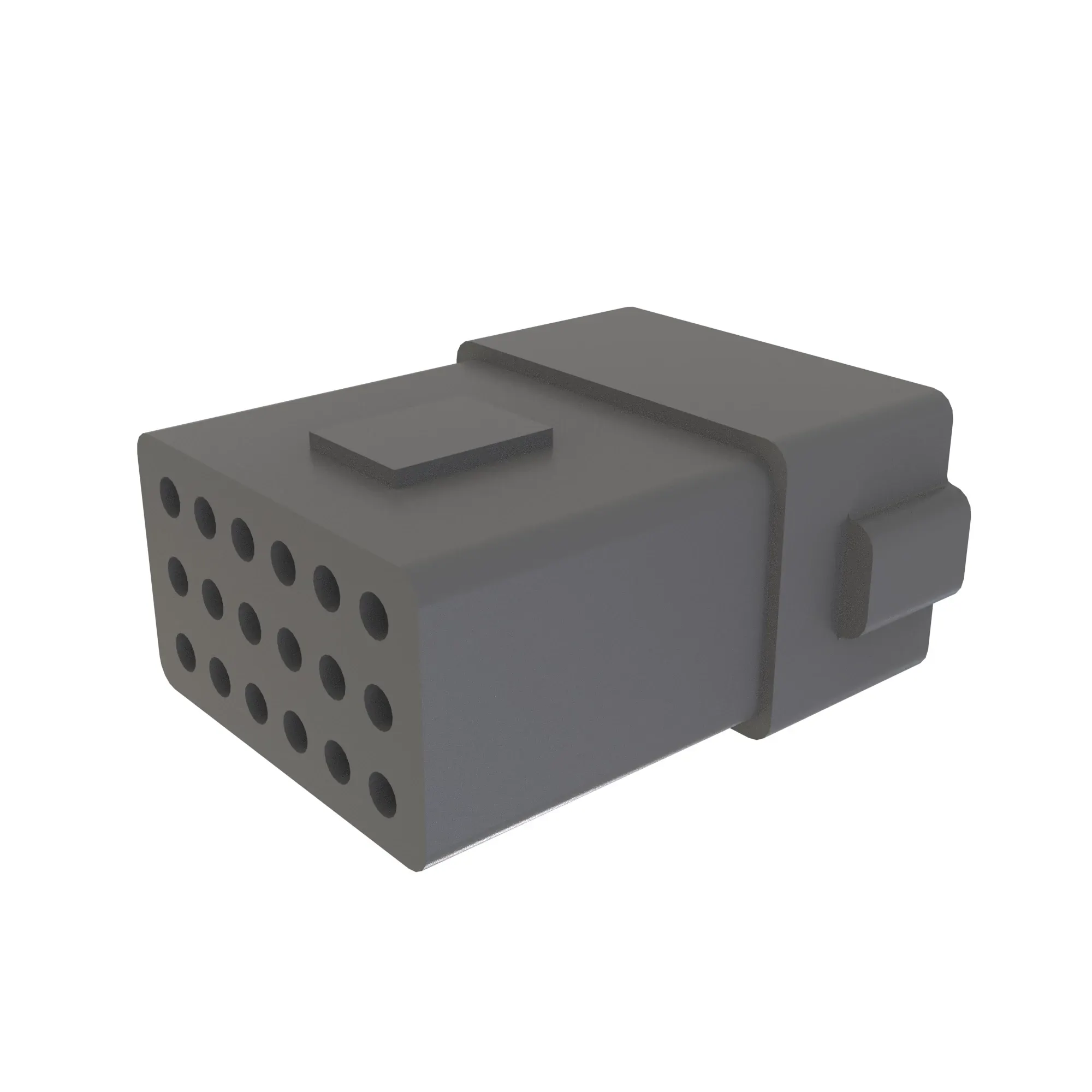 John Deere Black Internal Electrical Connector Housing, 18 Cavities - 57M14636