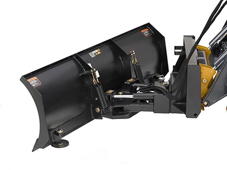 Rear left studio view of a black BL series hydraulically-angled utility/snow blade