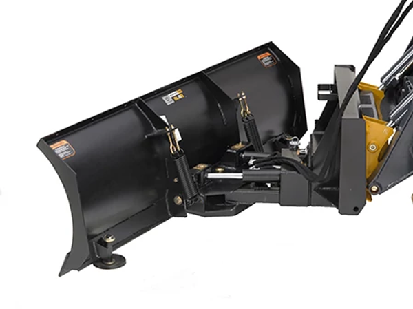 Rear left studio view of a black BL series hydraulically-angled utility/snow blade