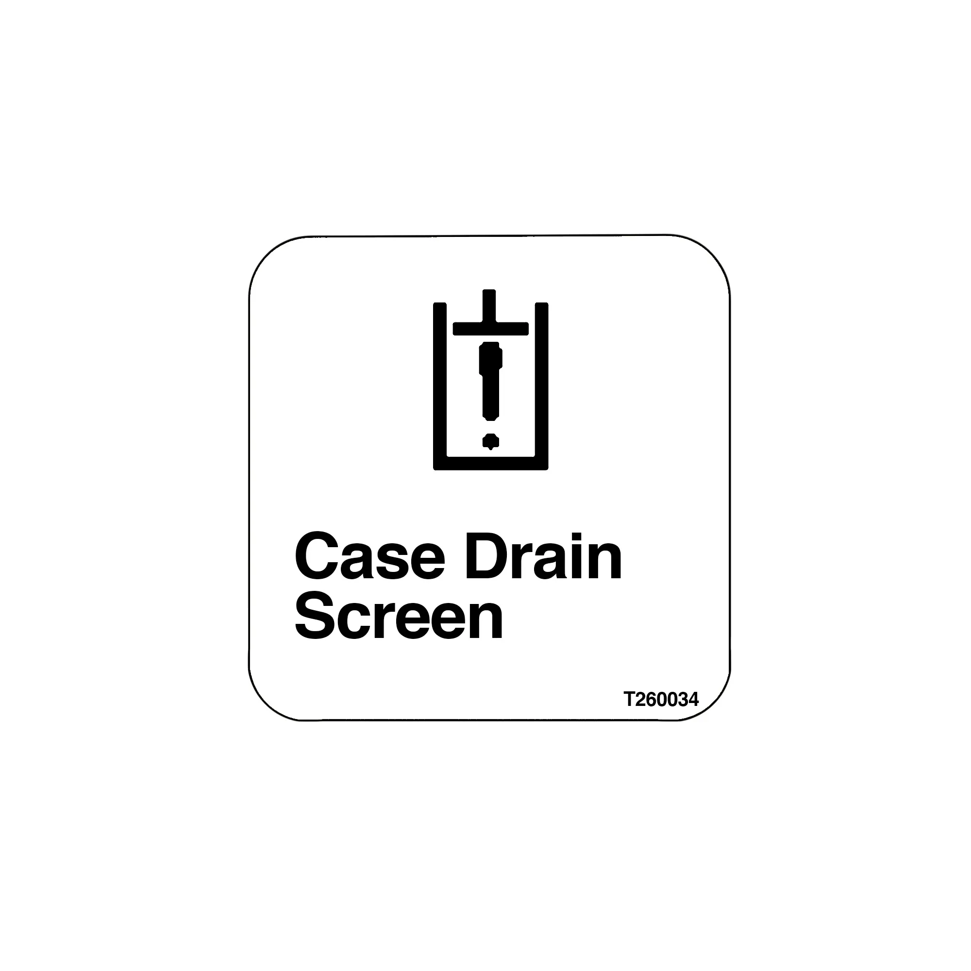 John Deere Case Drain Warning Decal - T260034
