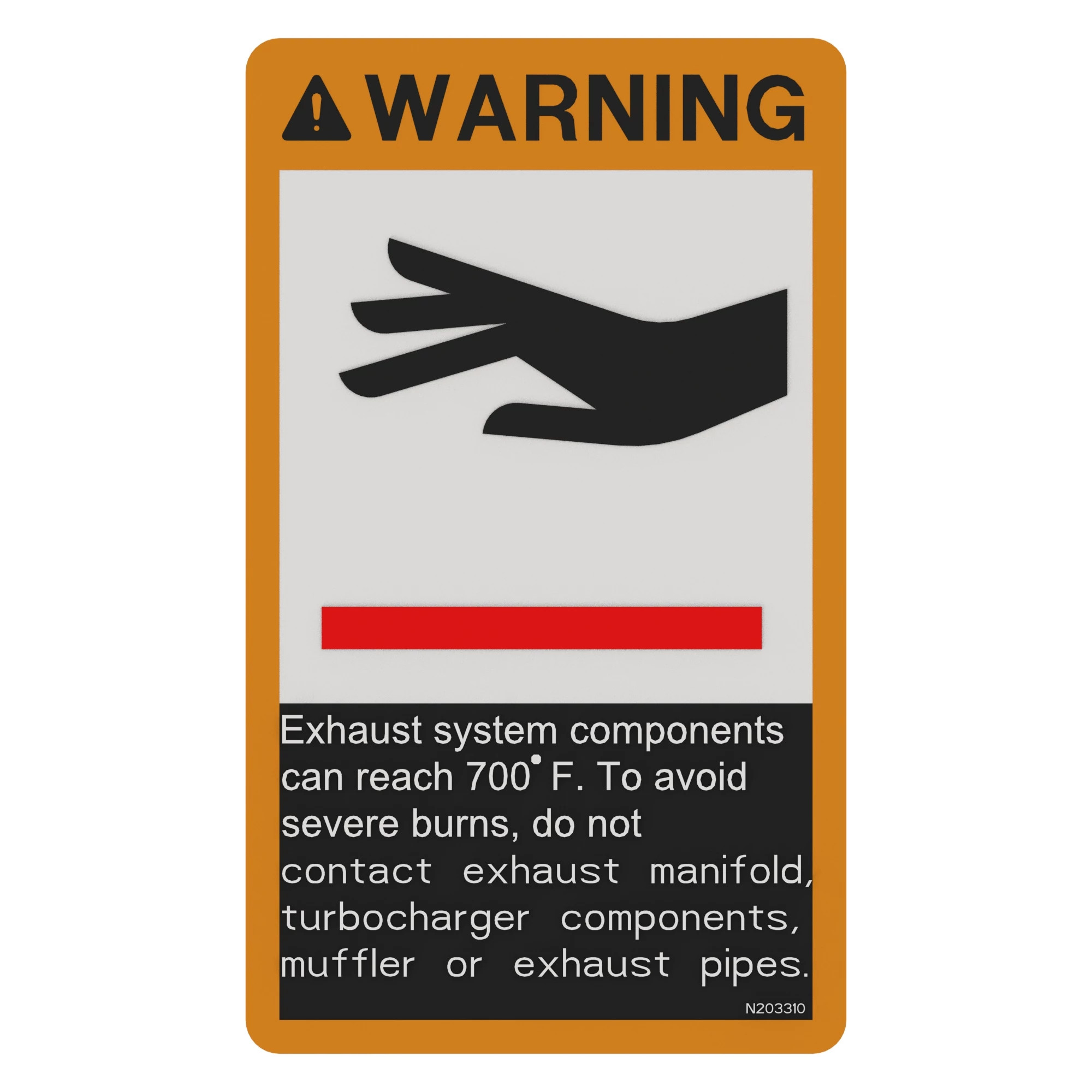 LABEL, DECAL - EXHAUST HEAT WARNING