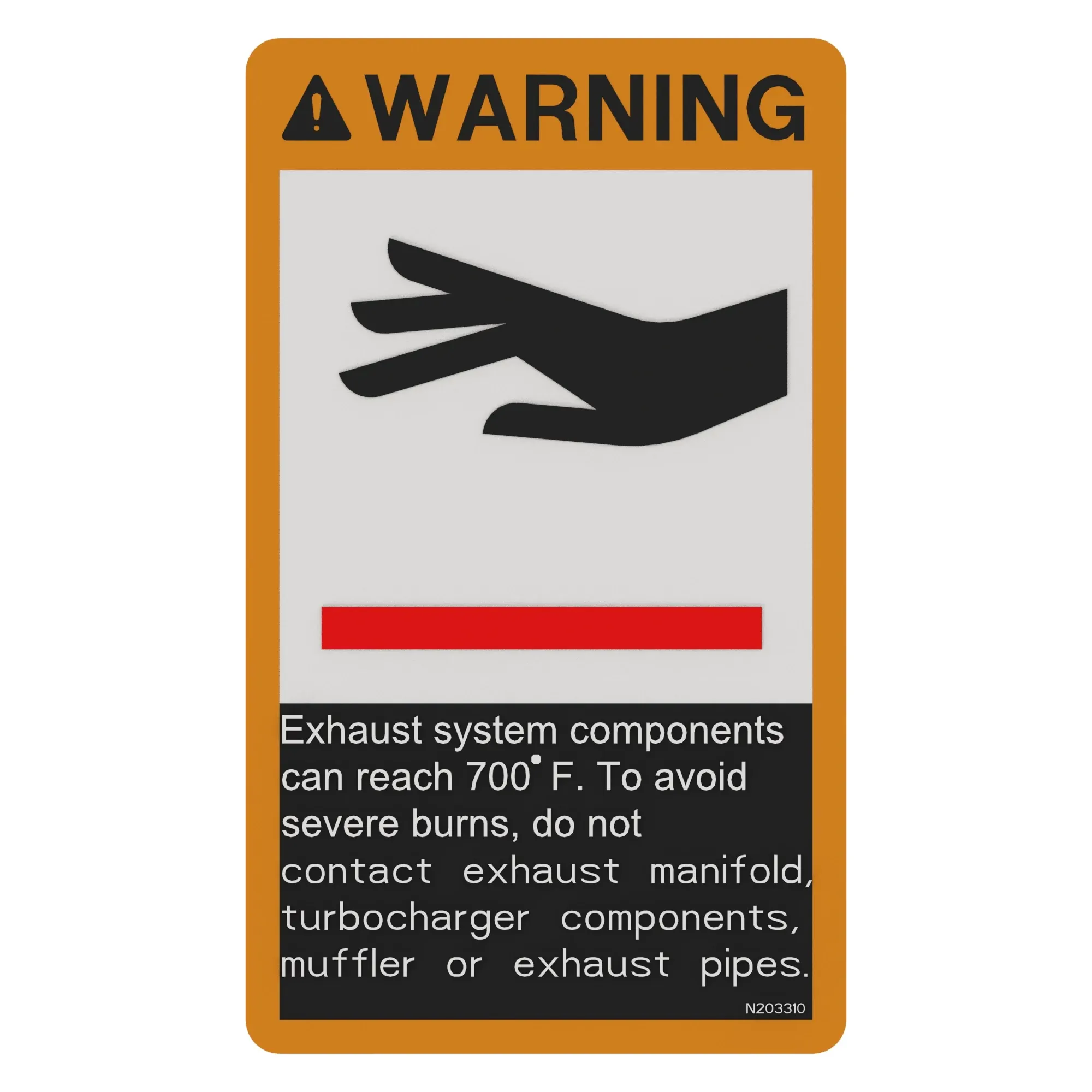 John Deere Exhaust Heat Warning, Label - N203310