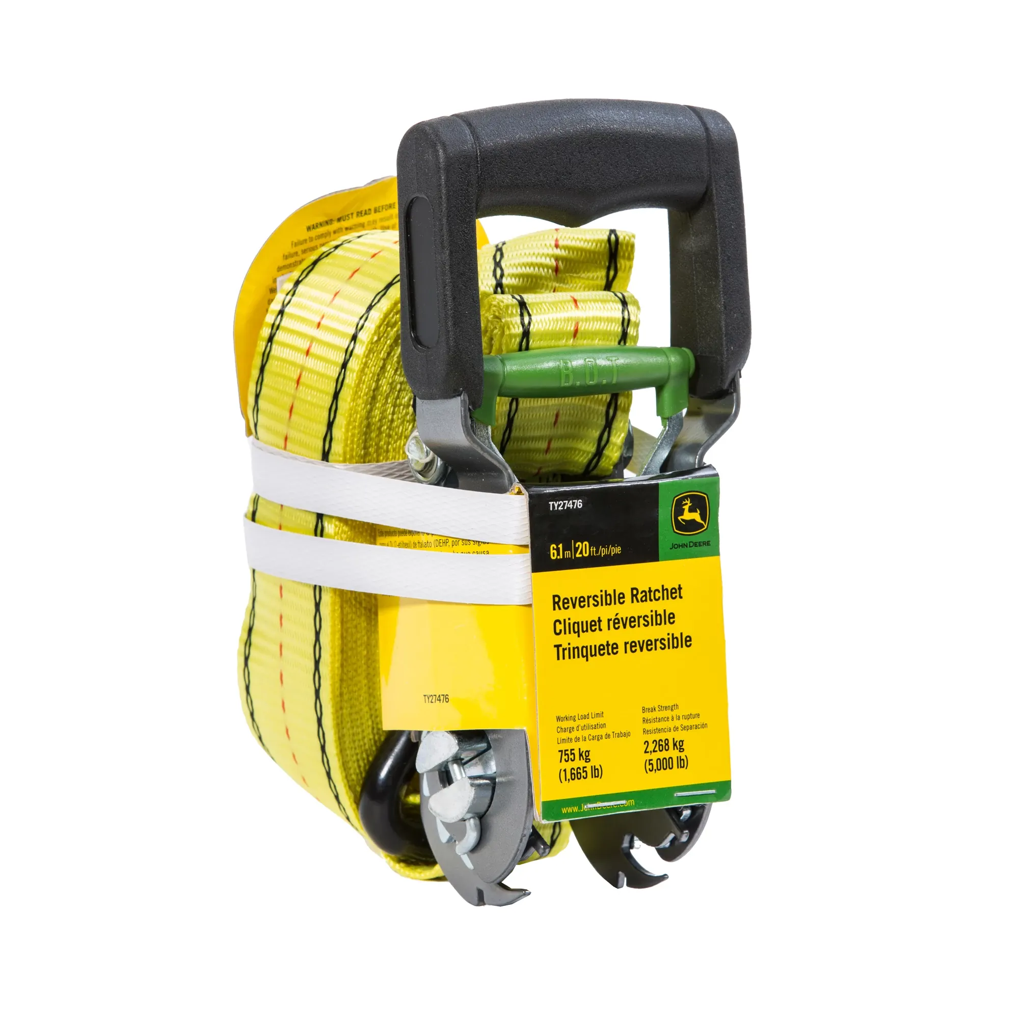 John Deere Reversible Ratchet Strap, 20-ft (6.1m) - TY27476