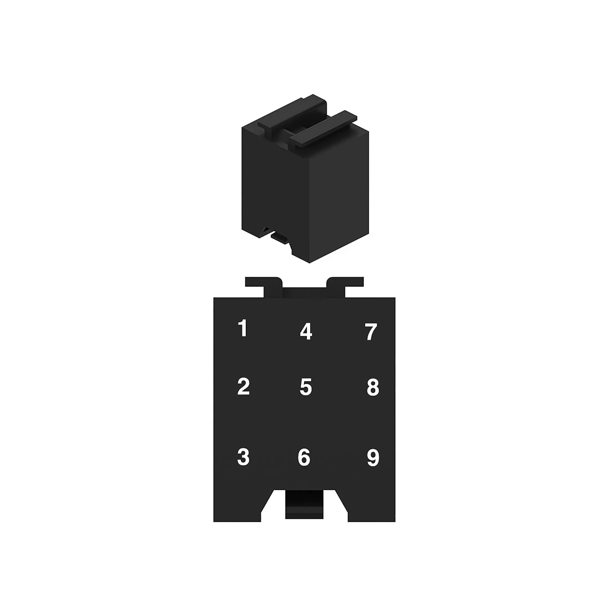 John Deere Black External Electrical Connector, 9 Cavities - 57M9604