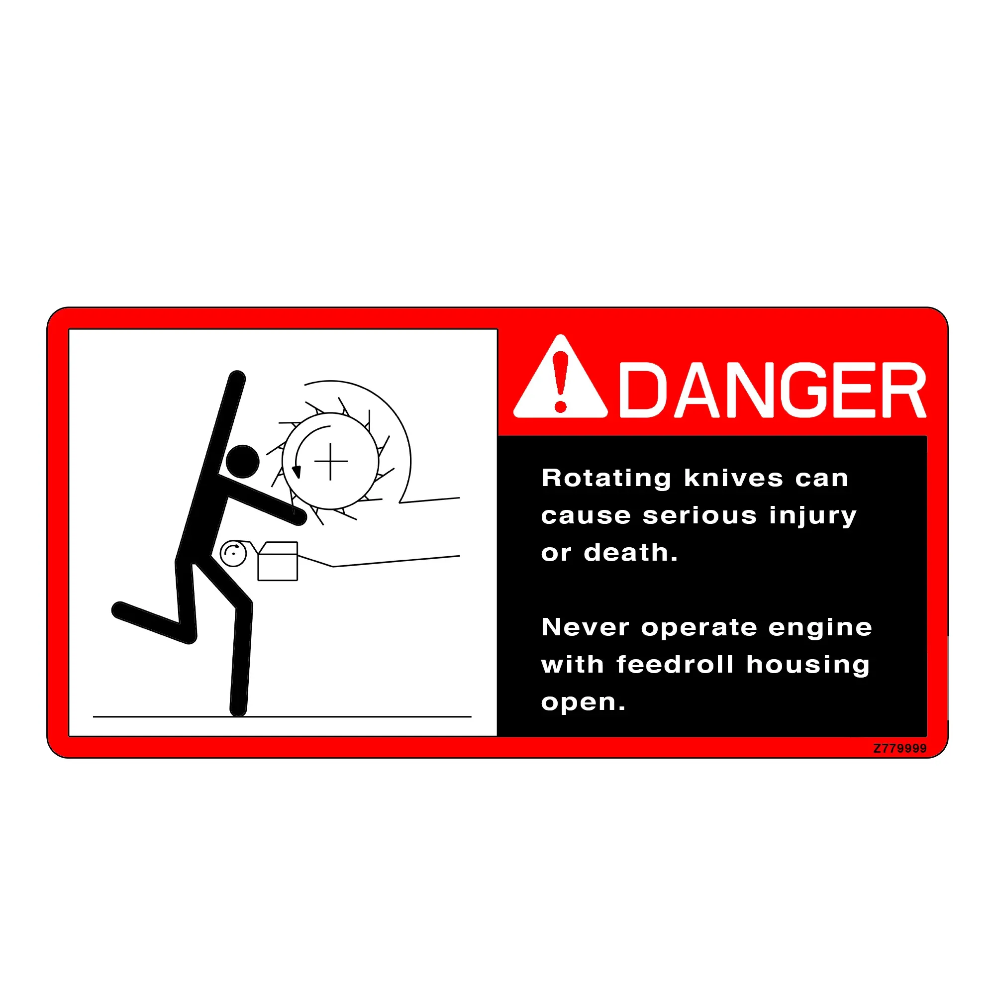 John Deere Safety Sign, Label - Z77999