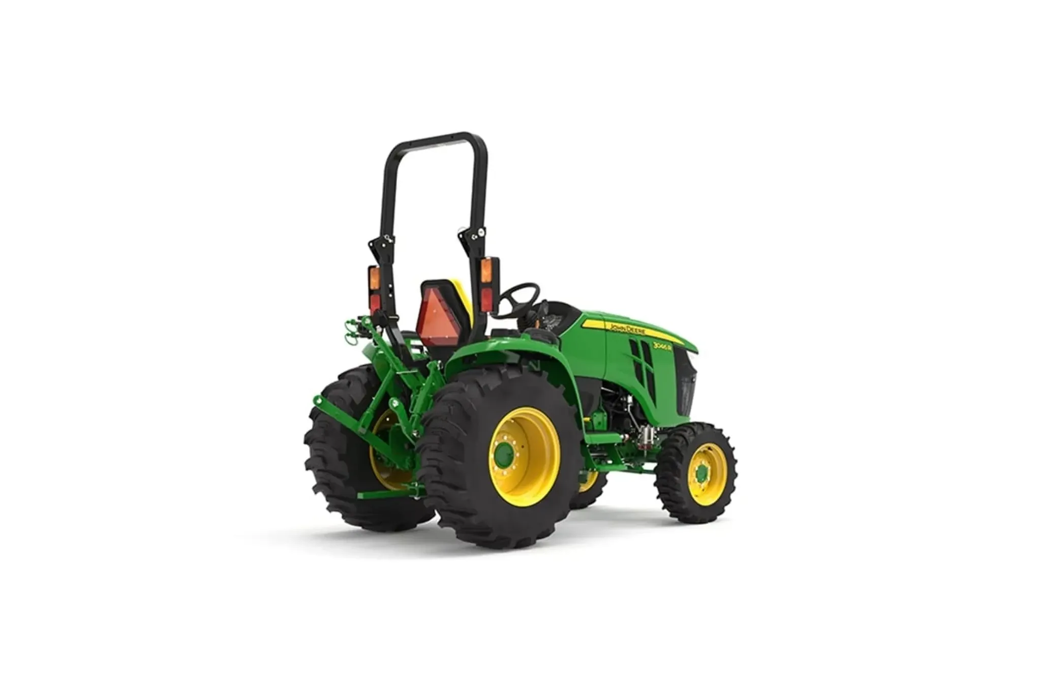 Studio image with a rear right view of 3046R Compact Tractor