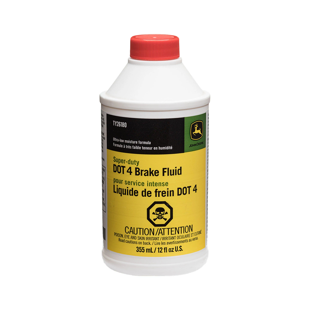 John Deere Brake Fluid, Super-Duty DOT 4, 355 ml (12 Fluid Oz) - TY26180