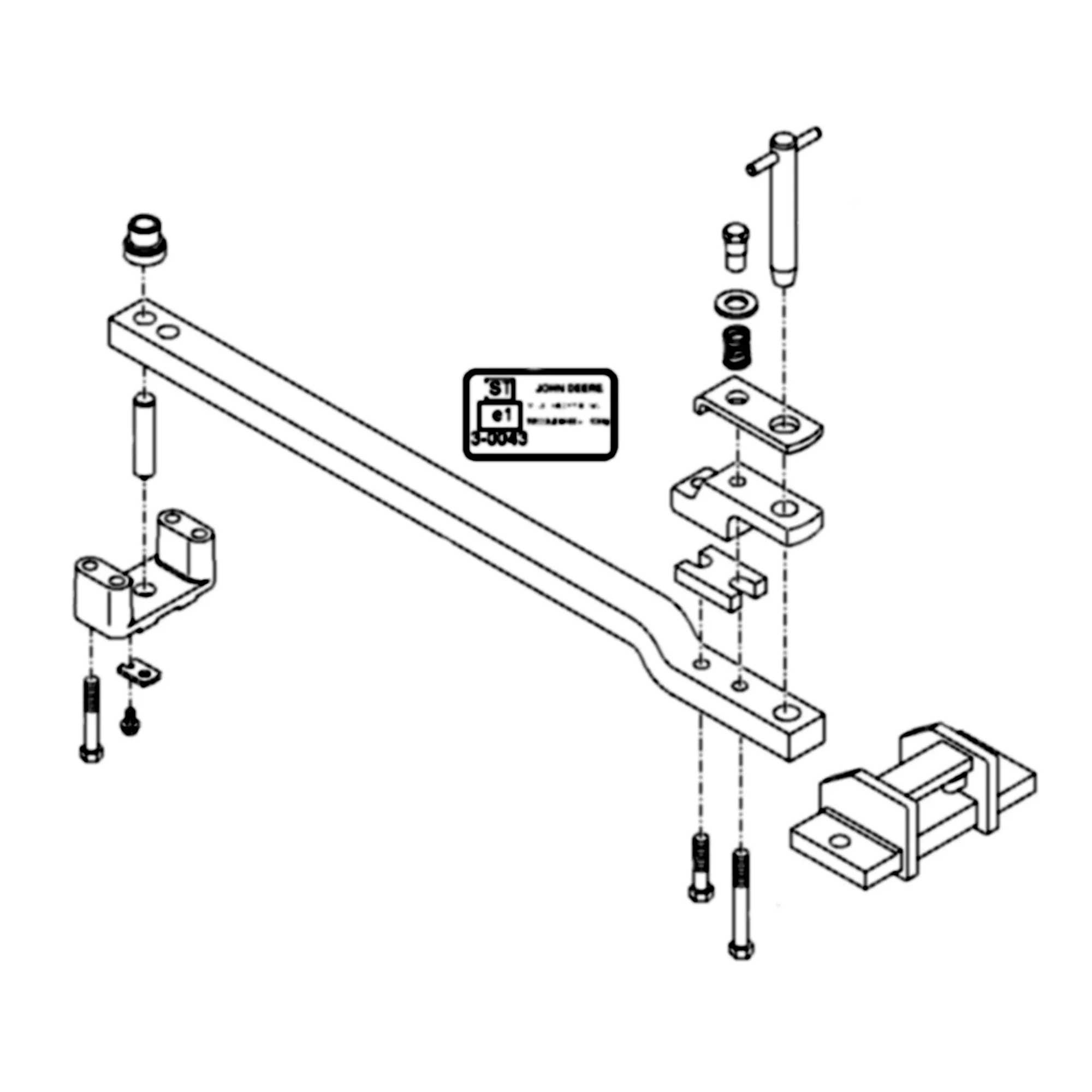 John Deere Regular Drawbar Hitch Kit - RE301742