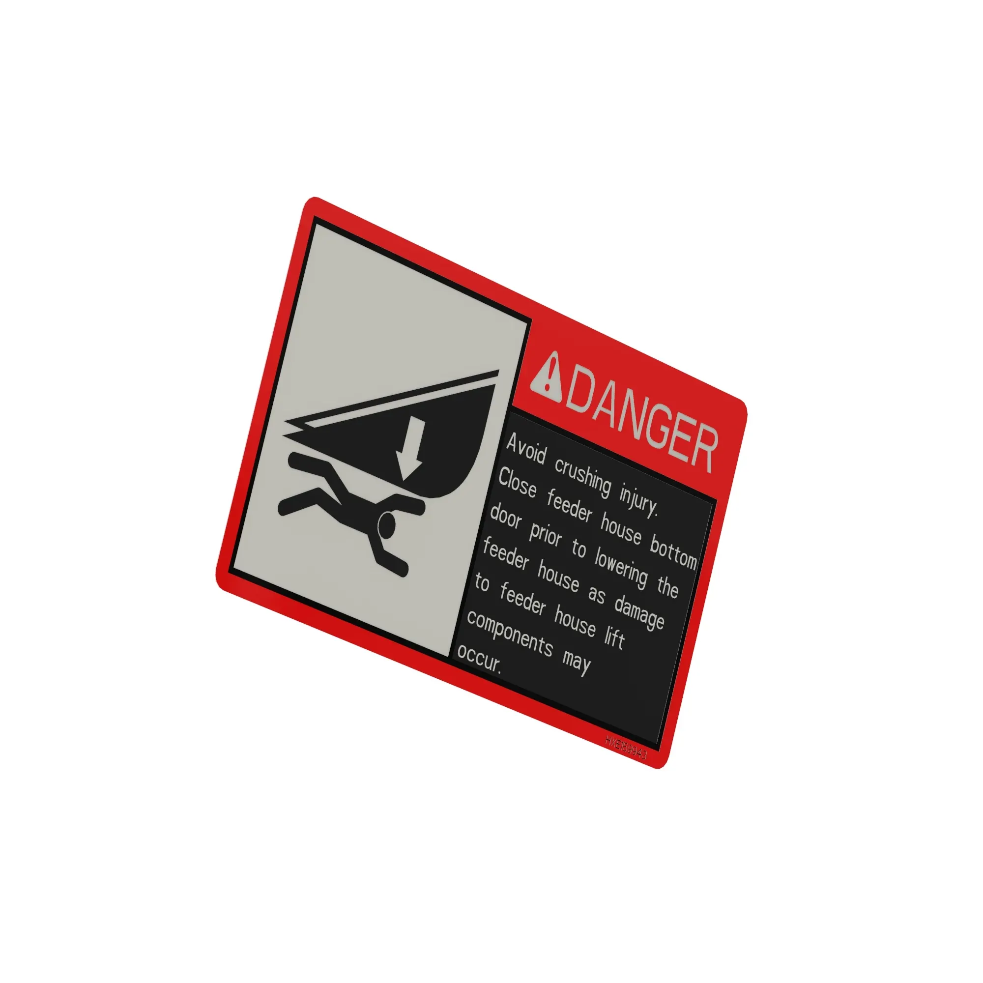 John Deere Bottom Door Warning Label - HXE159943