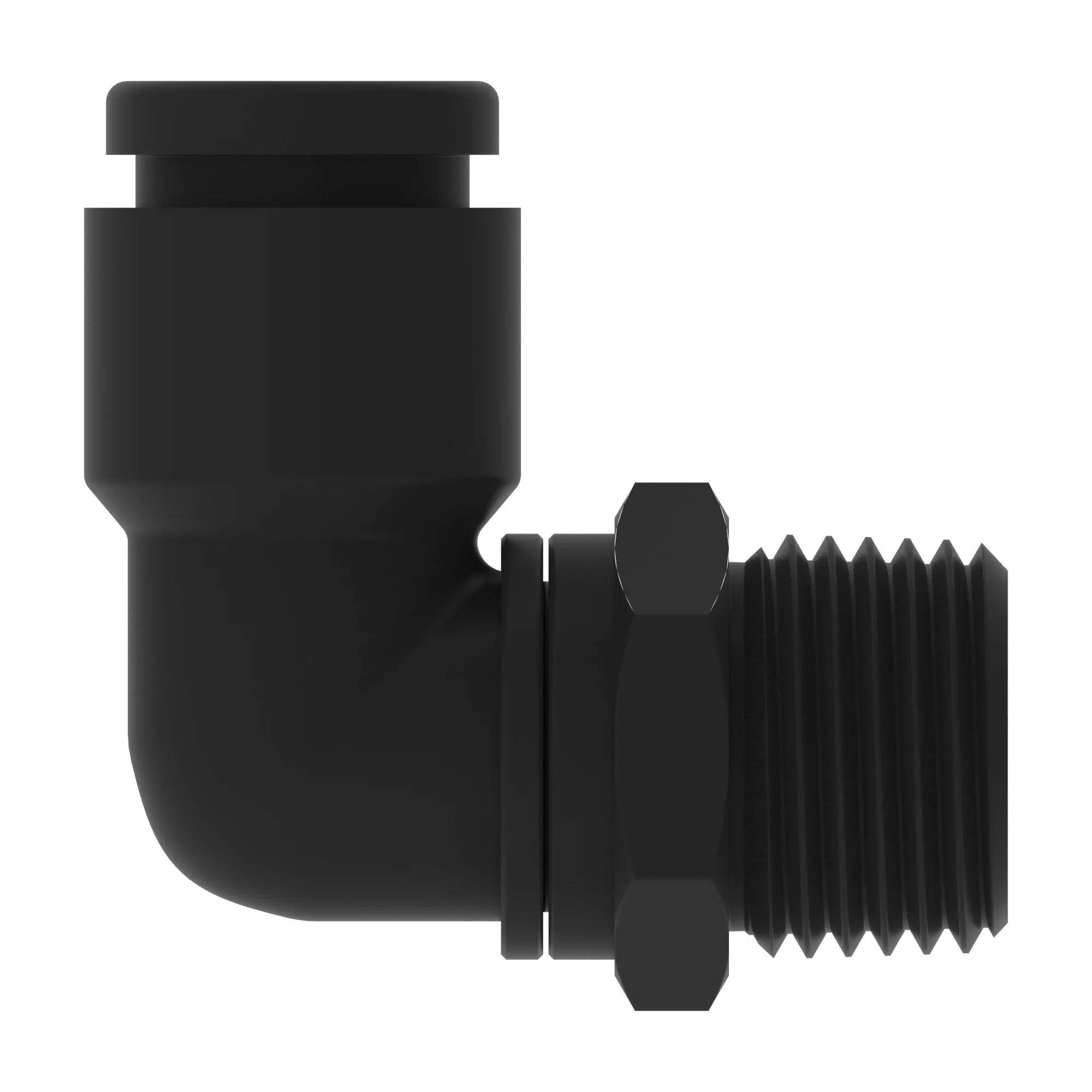 HOSE FITTING, 1/8NPT X 6MM TUBE, EL