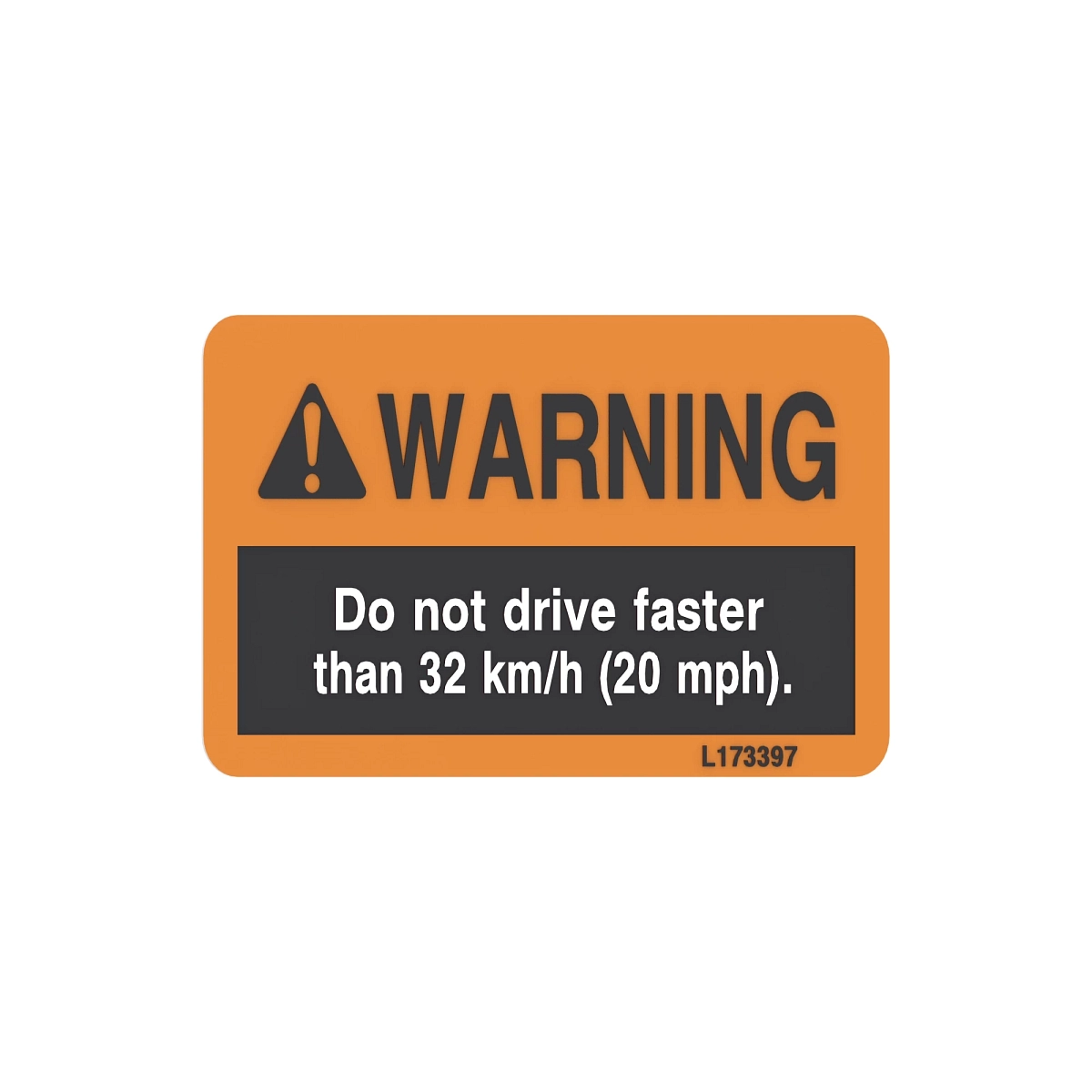 Label, Warning 20 Mph