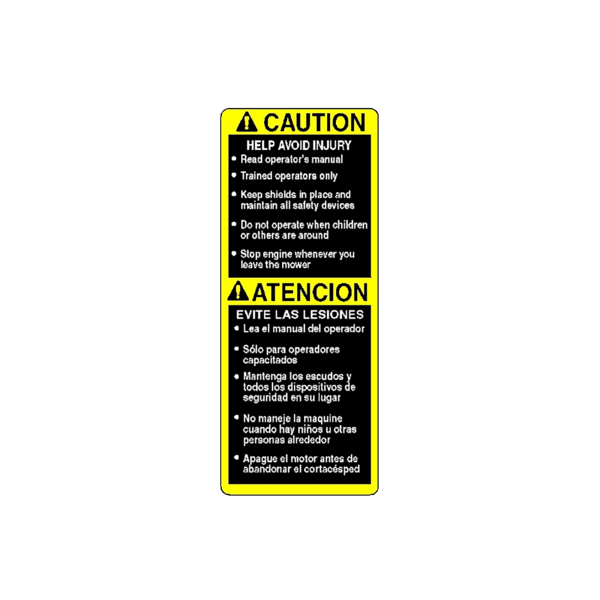 Label, Caution (English/Spanish)