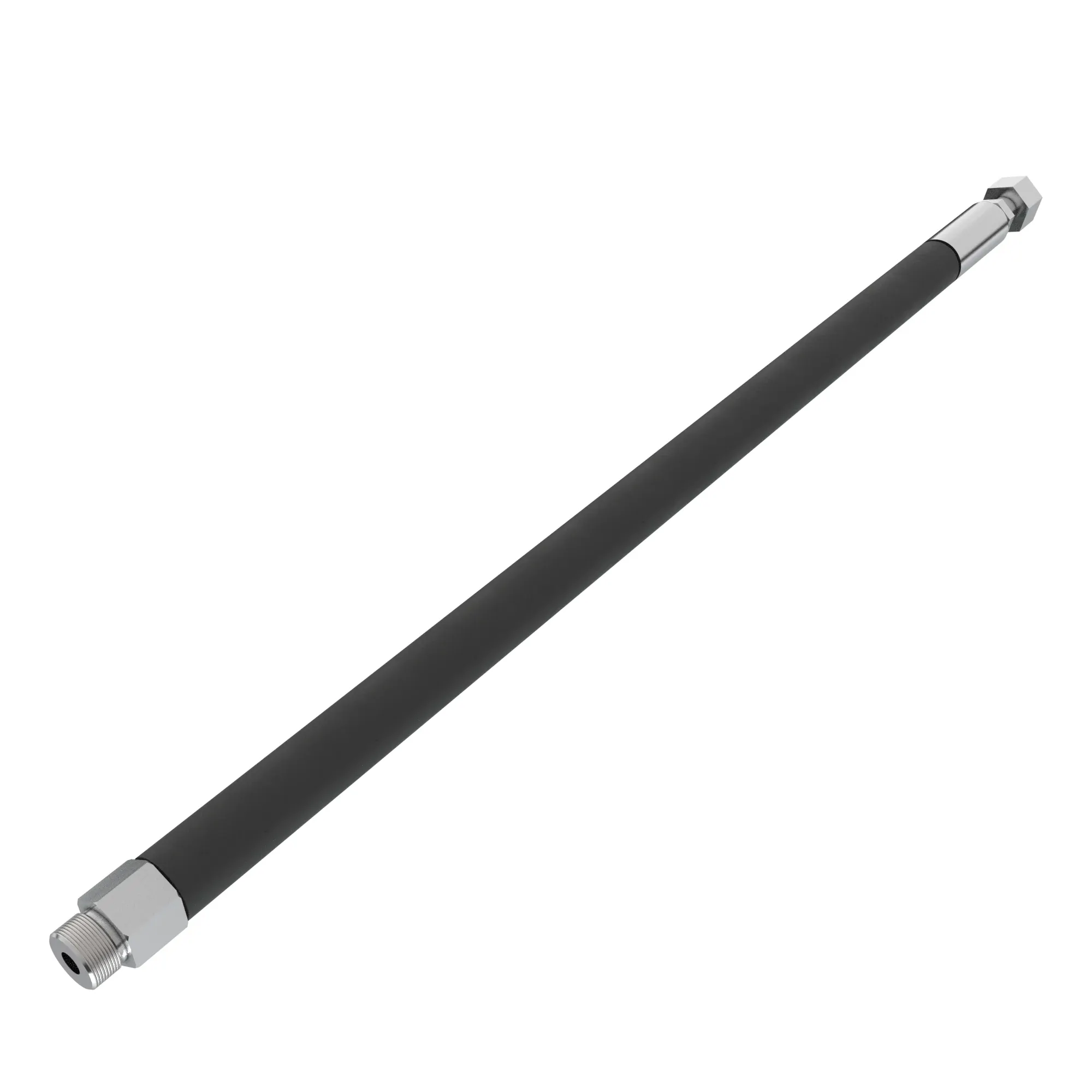 Hose, hydraulic, -8 flat face O-ring male end 1, -8 flat face O-ring female end 2, size 8, length 24