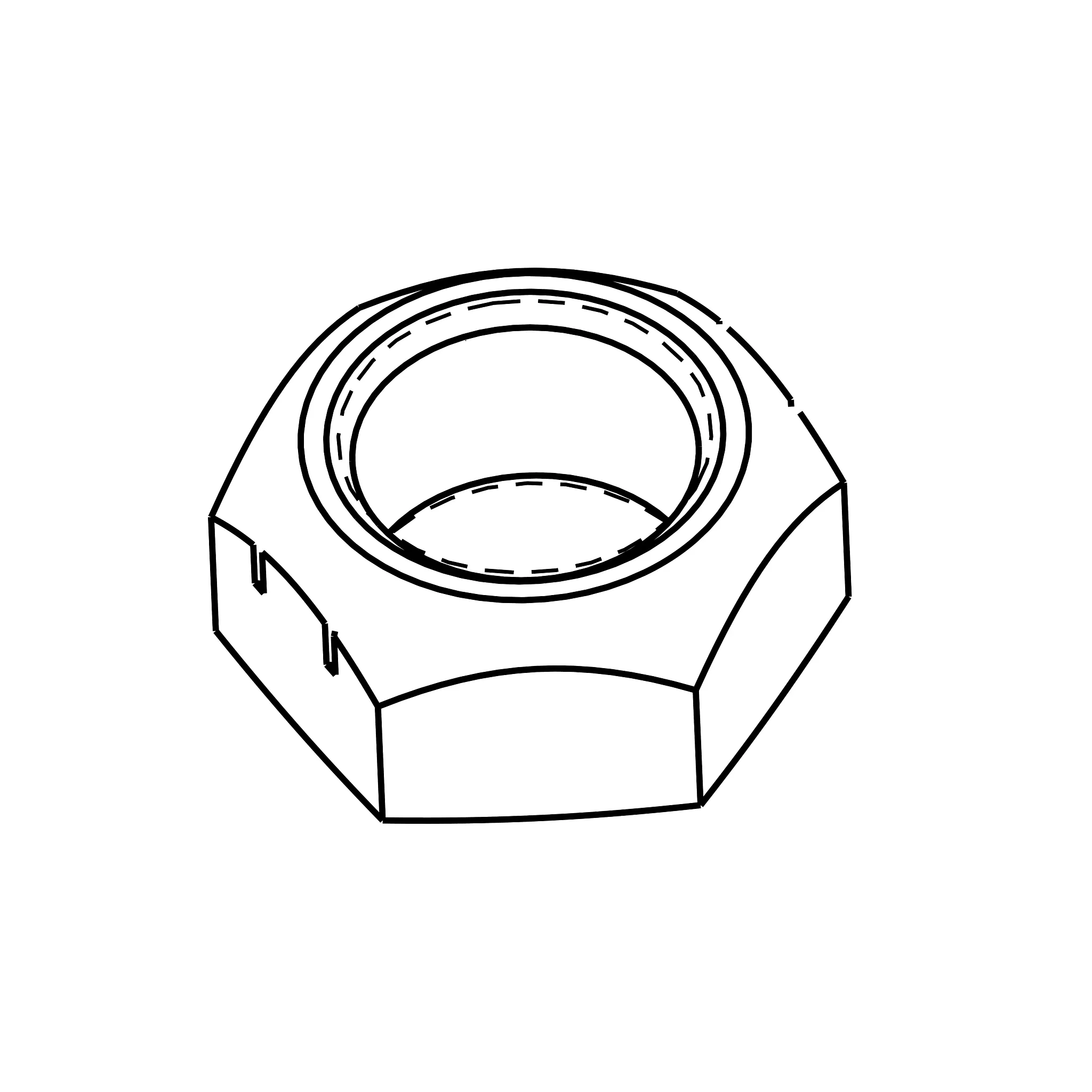 John Deere Hexagonal Prevailing Torque Nut, 7/8" - LVU27626