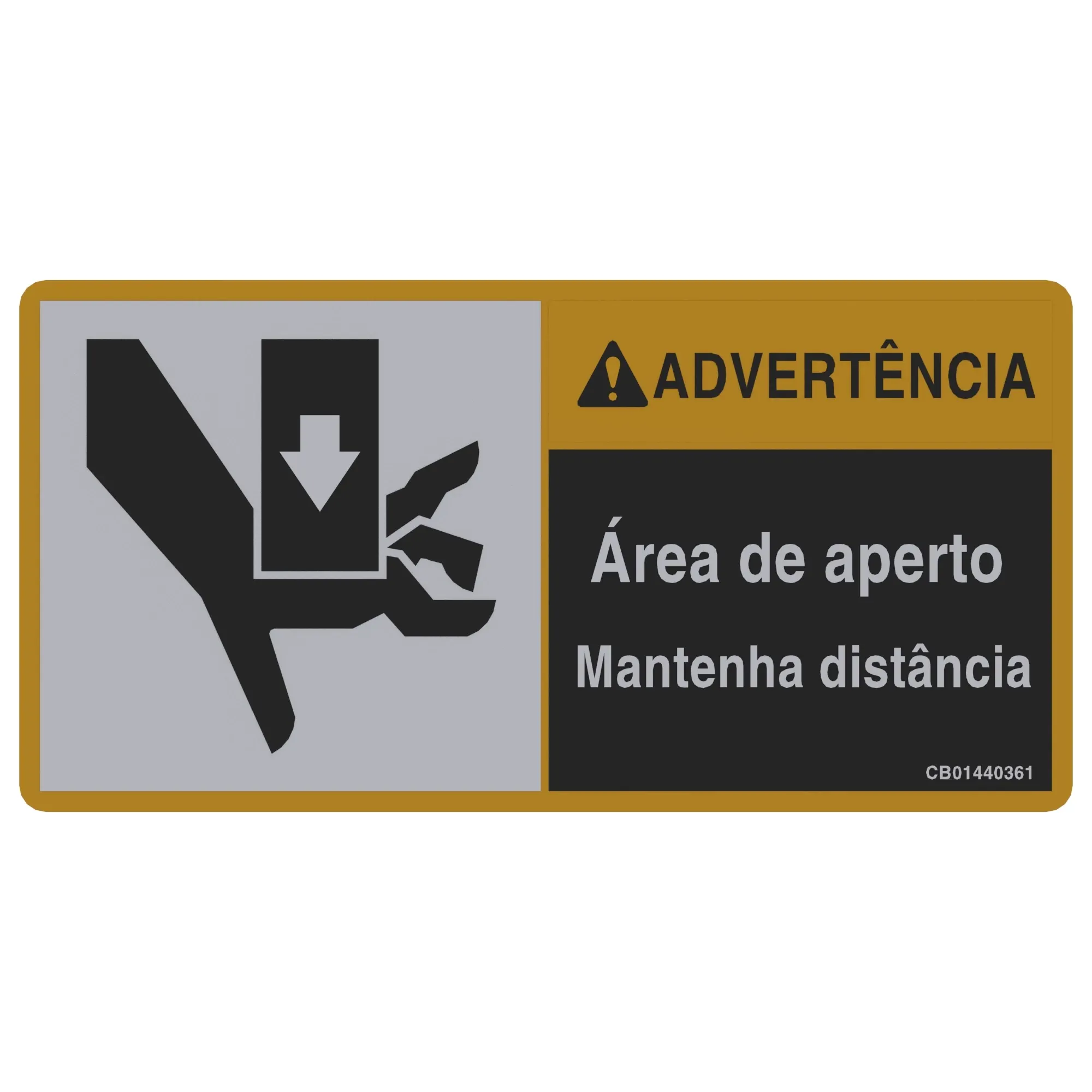 John Deere Safety Sign, Pinch Area Warning, Portuguese - CB01440361