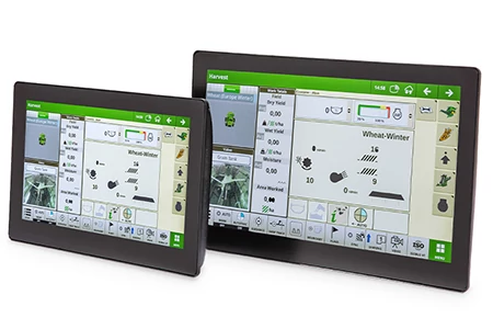 Studio, front left setup of two G5ᴾˡᵘˢ Universal Display units of different sizes