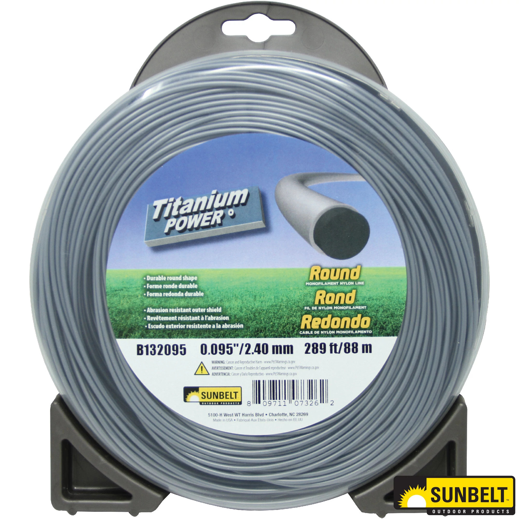 Titanium Power Trimmer Line, 0.095 inch Round