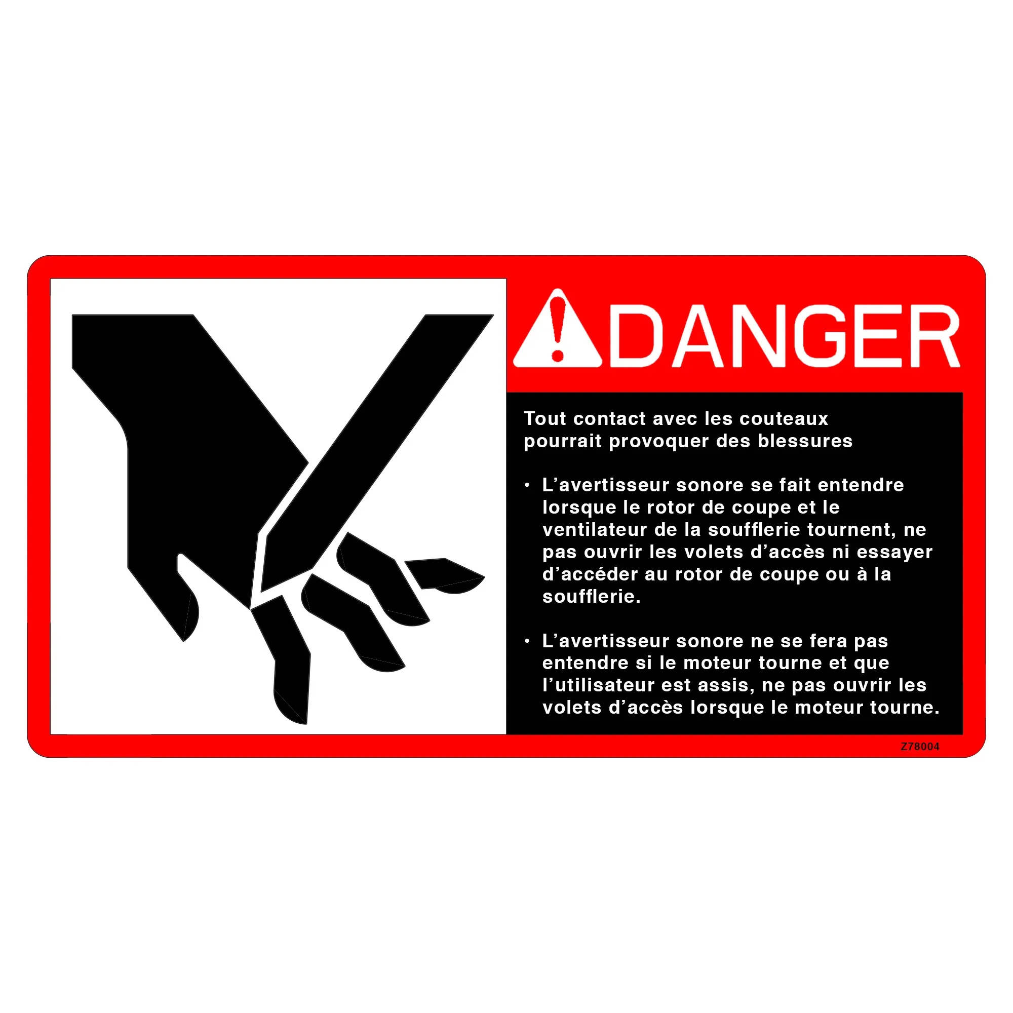 John Deere Safety Sign, Label - Z78004