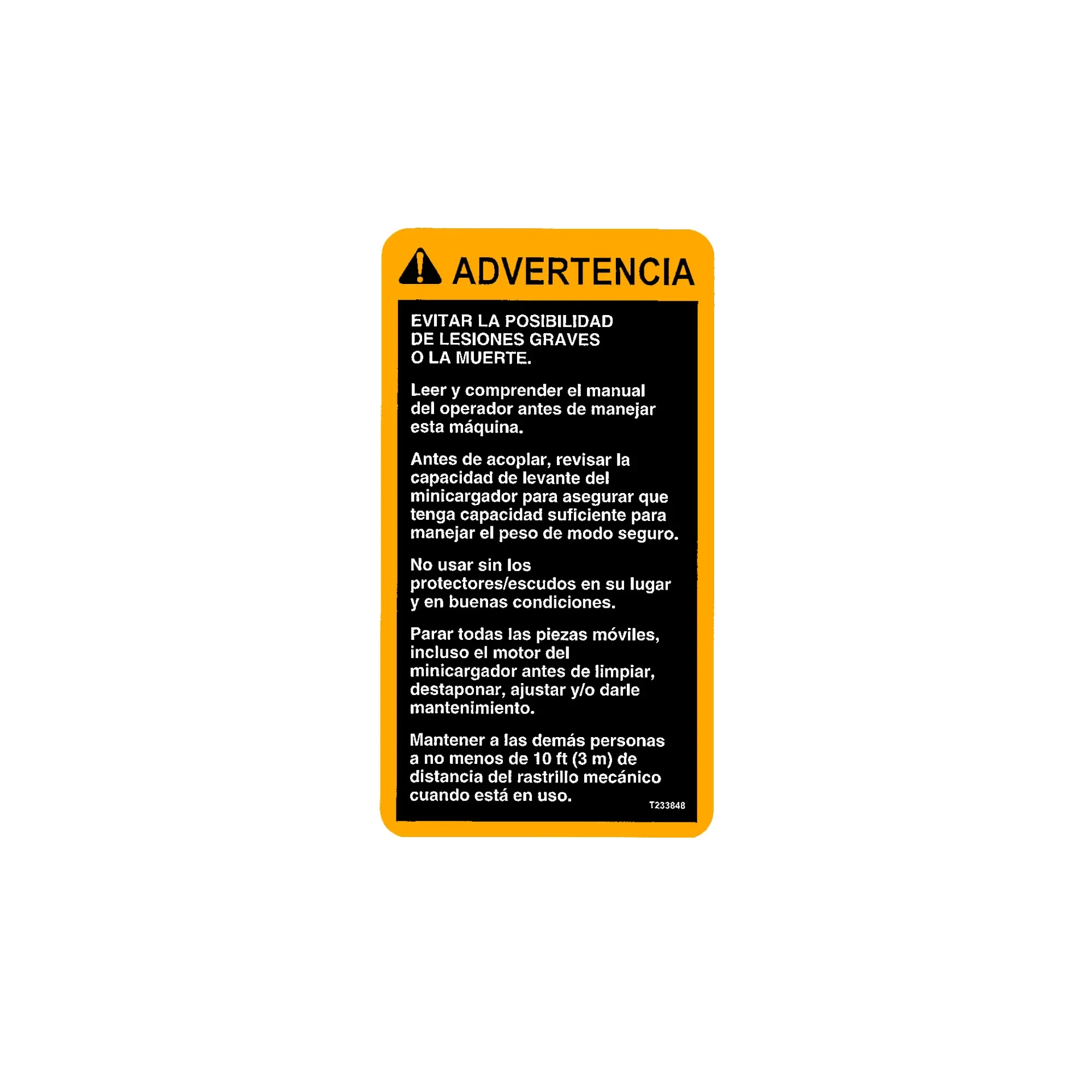 John Deere Safety Sign - T233848