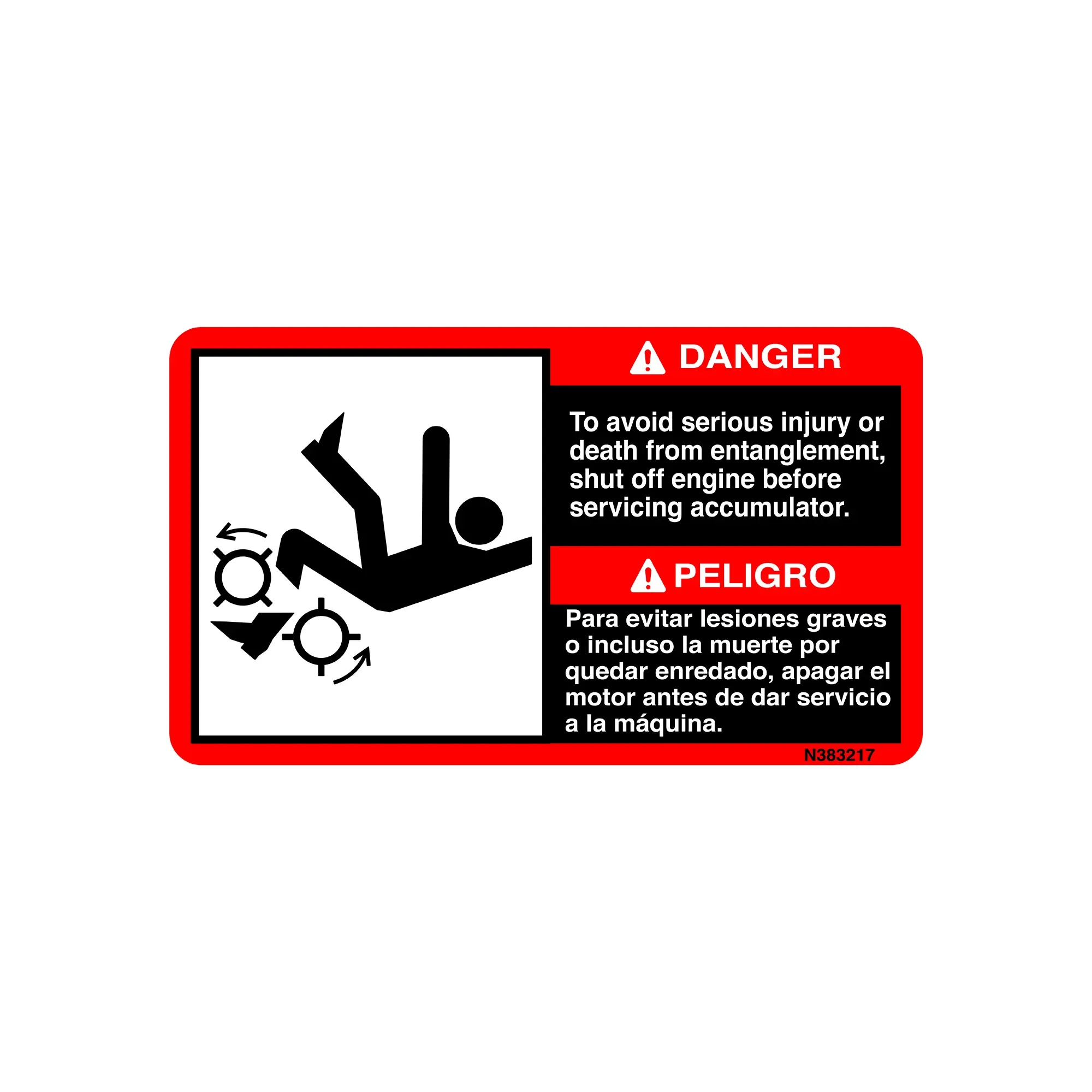 John Deere Entanglement Label, Bilingual - N383217