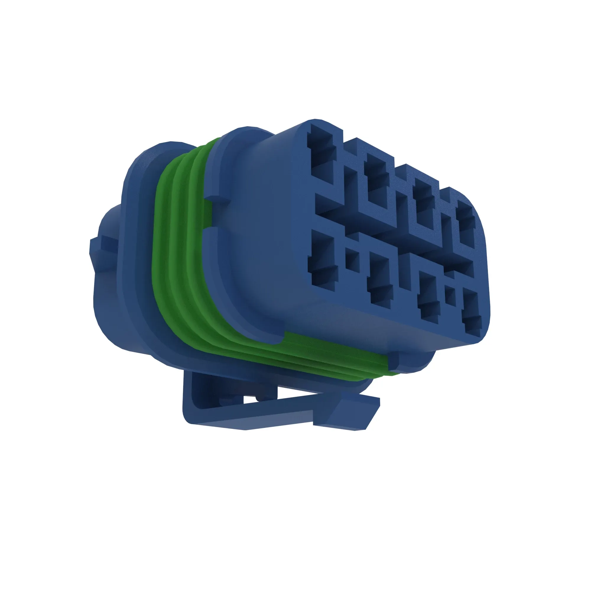 John Deere Blue Internal Electrical Connector Housing, 8 Cavities - 57M8986