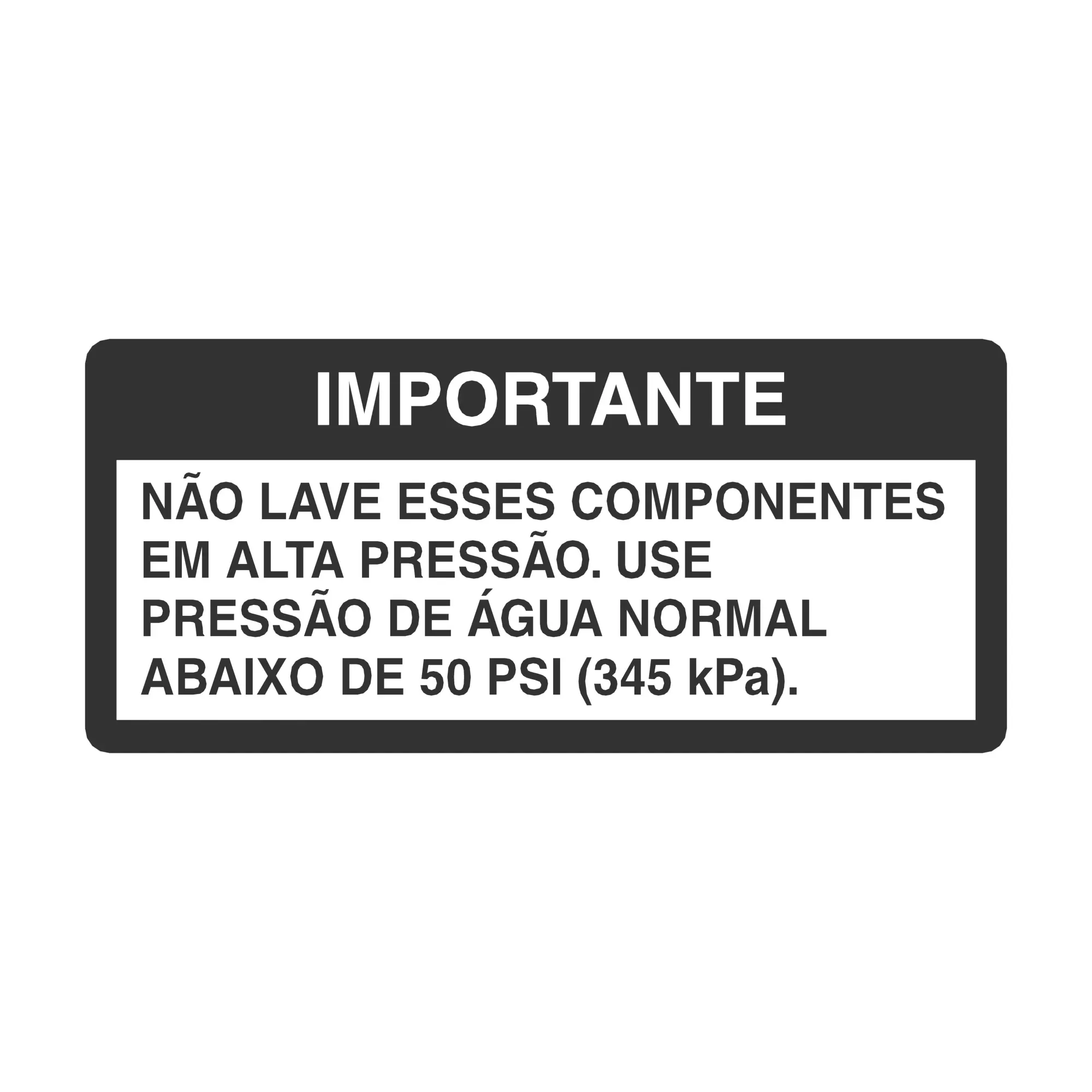 John Deere Wash Components Label, Portuguese - N310627