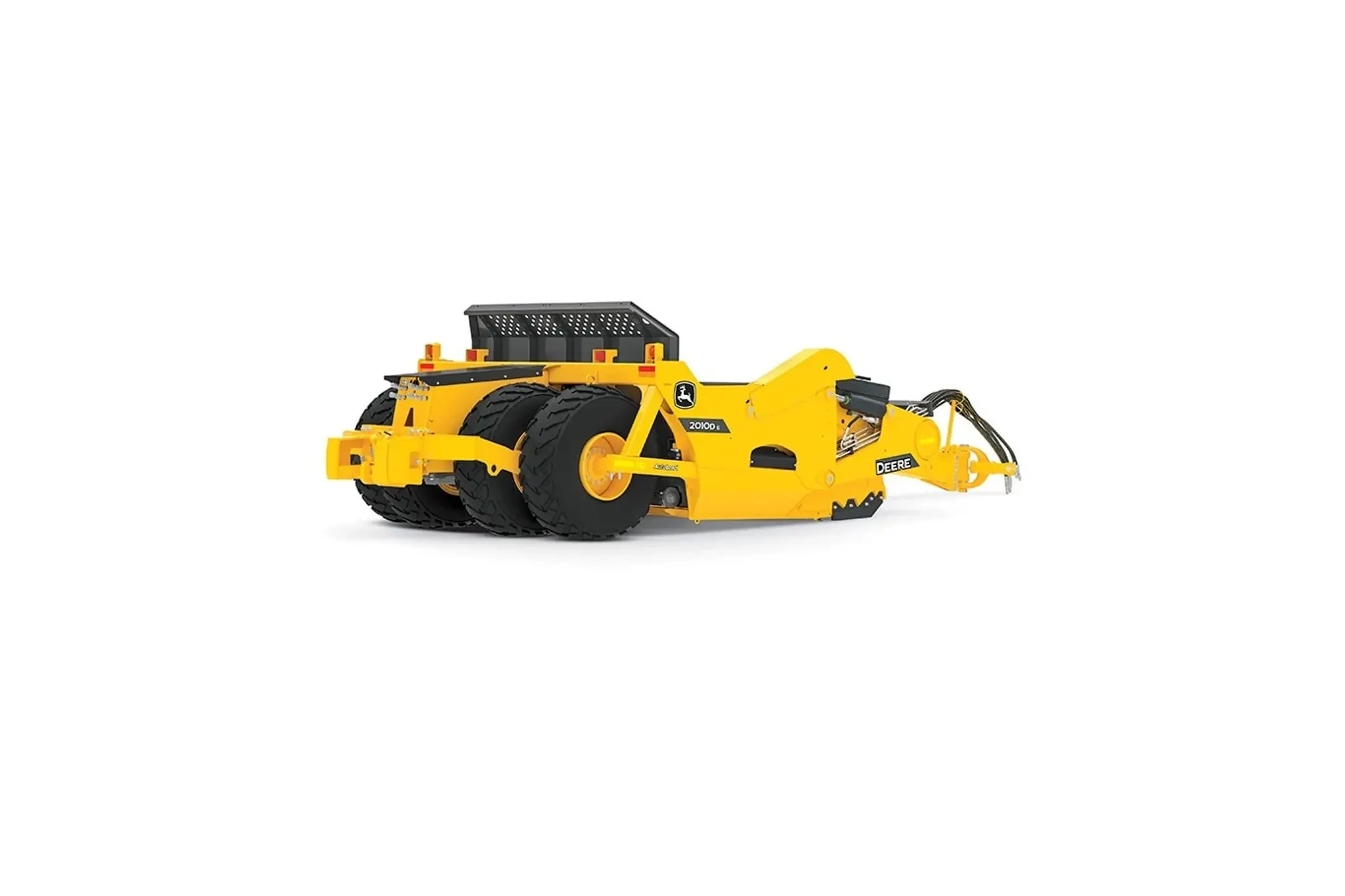 2010DE 4-Tire Scraper Systems with a close up of a toy construction vehicle on a white surface