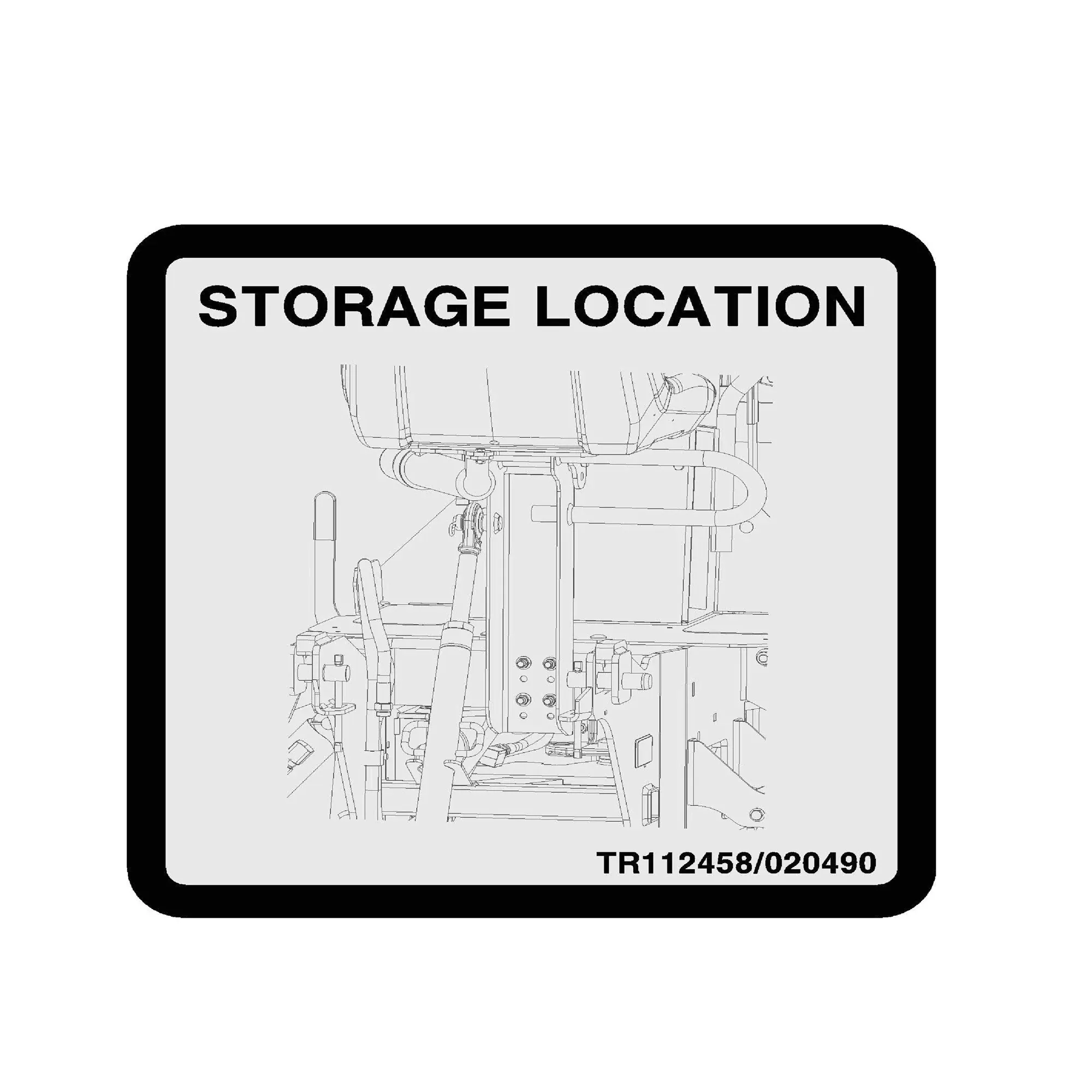 Label, Backhoe Center Link Storage