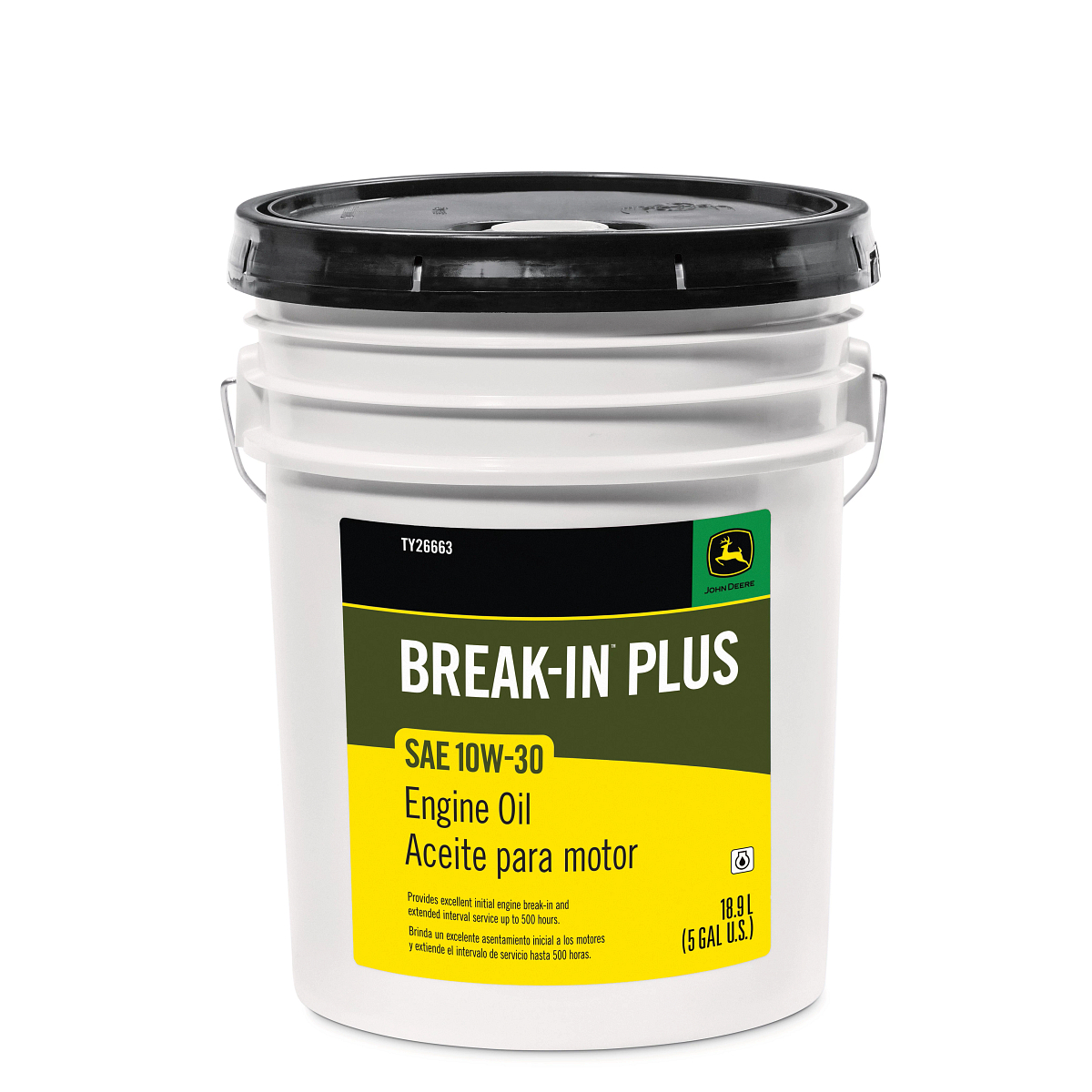 John Deere Engine Oil, Break-In™ Plus, SAE 10W-30, 18.9 Liter (5 Gallon) - TY26663