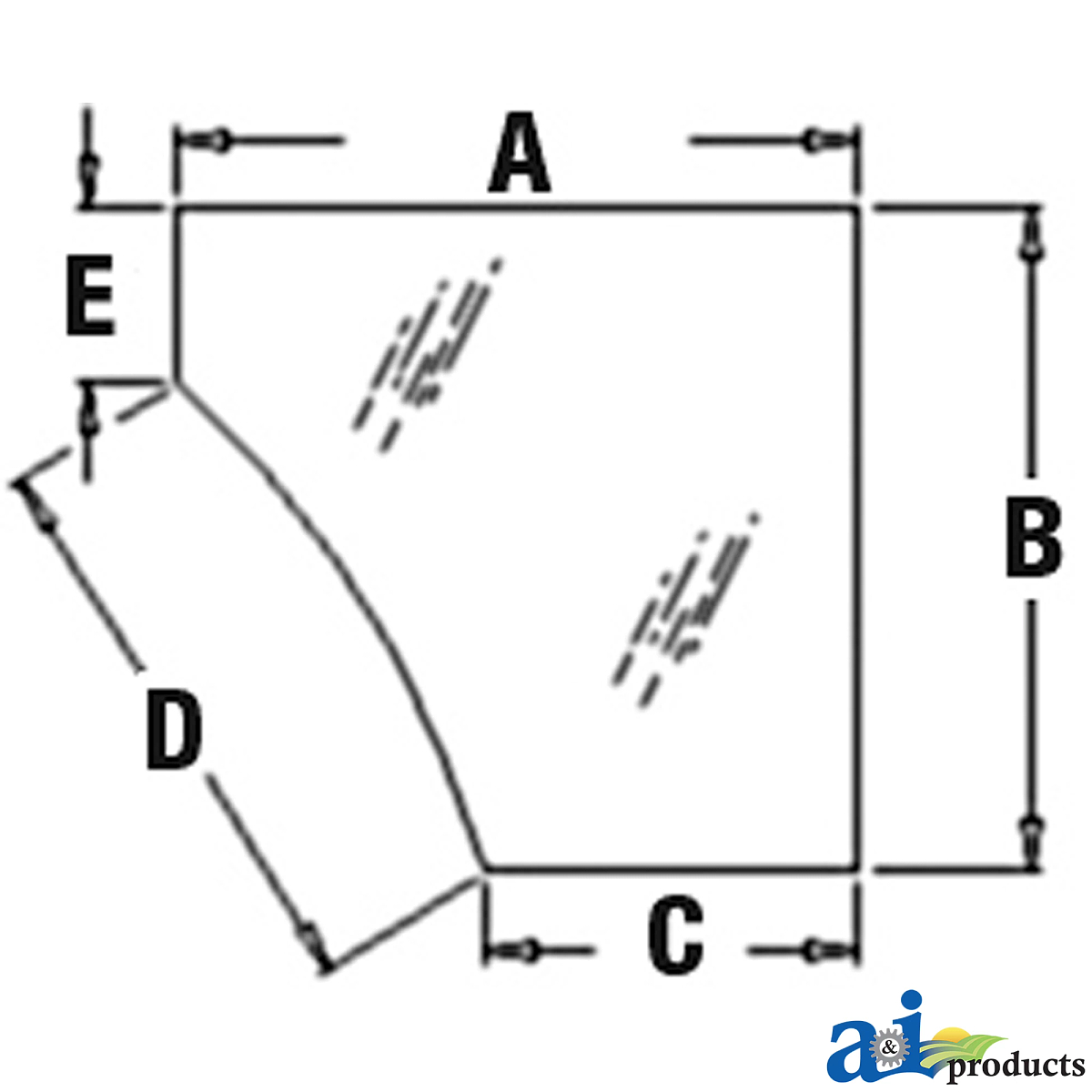 A&I Products Left Side Lower Windowpane - A-T165336